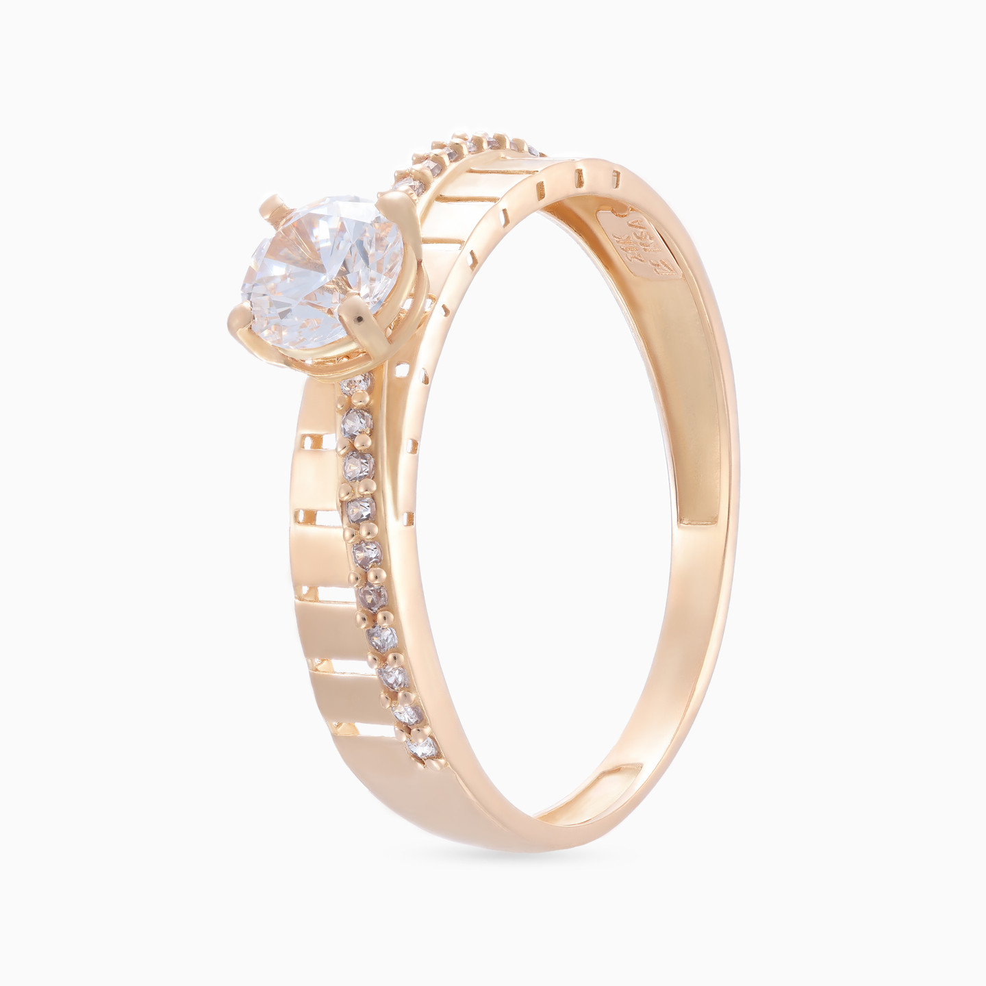 خاتم توينز ذهب عيار 21 قيراط مزين بأحجار الزركون - 2 خاتم توينز ذهب عيار 21 قيراط مزين بأحجار الزركون - 2