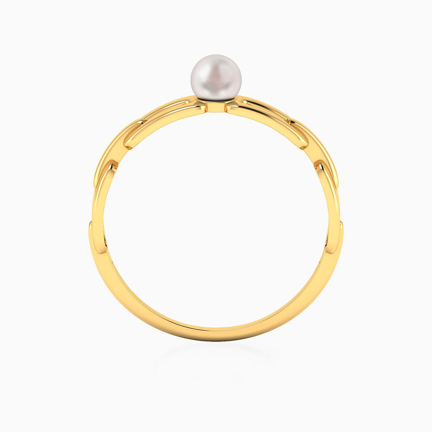 Loops Pearl Ring In 18K Gold - 4 Loops Pearl Ring In 18K Gold - 4