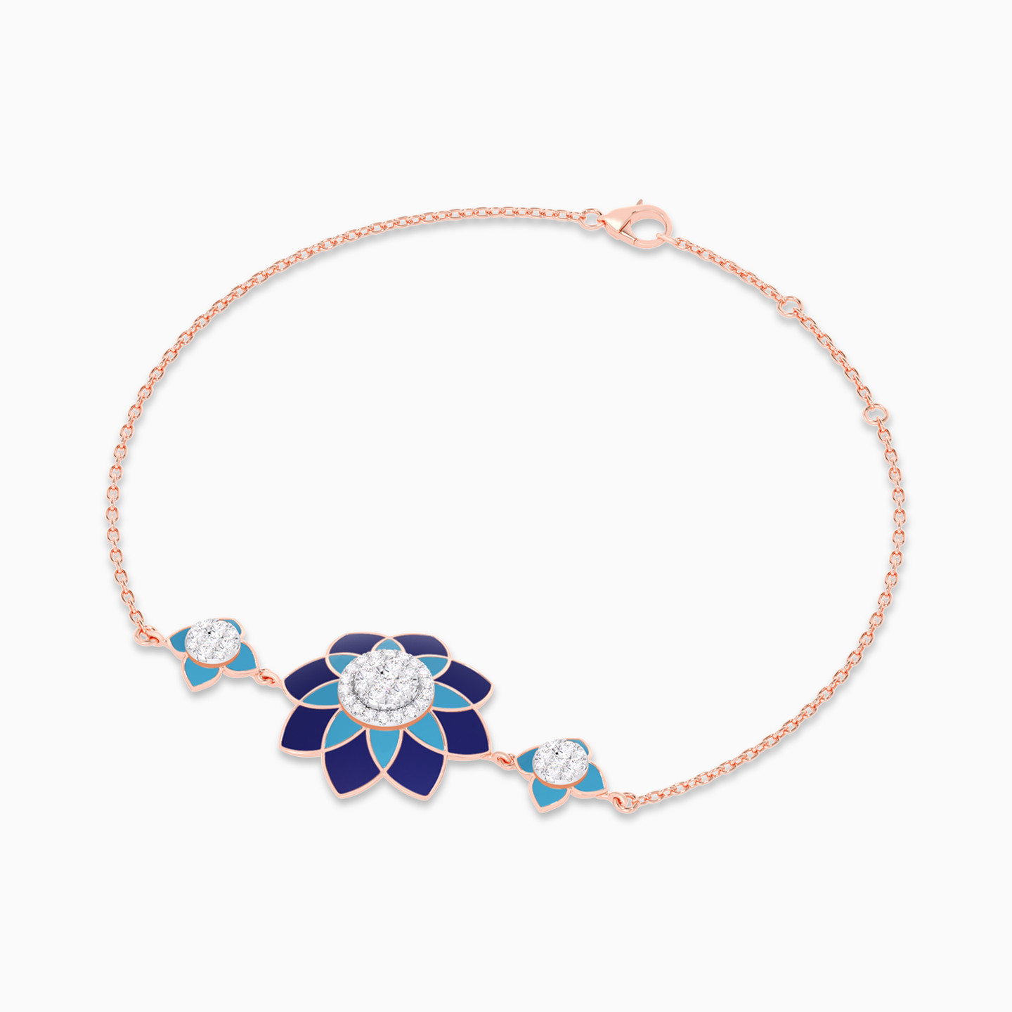 Enamel Coating & Diamond Chain Bracelet In 18K Gold - 3 Enamel Coating & Diamond Chain Bracelet In 18K Gold - 3