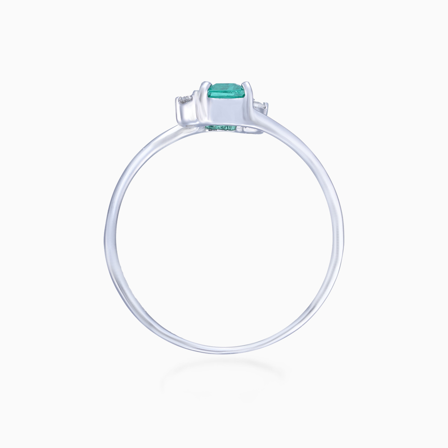 Diamonds & Green Stone Ring in 18k Gold - 5 Diamonds & Green Stone Ring in 18k Gold - 5