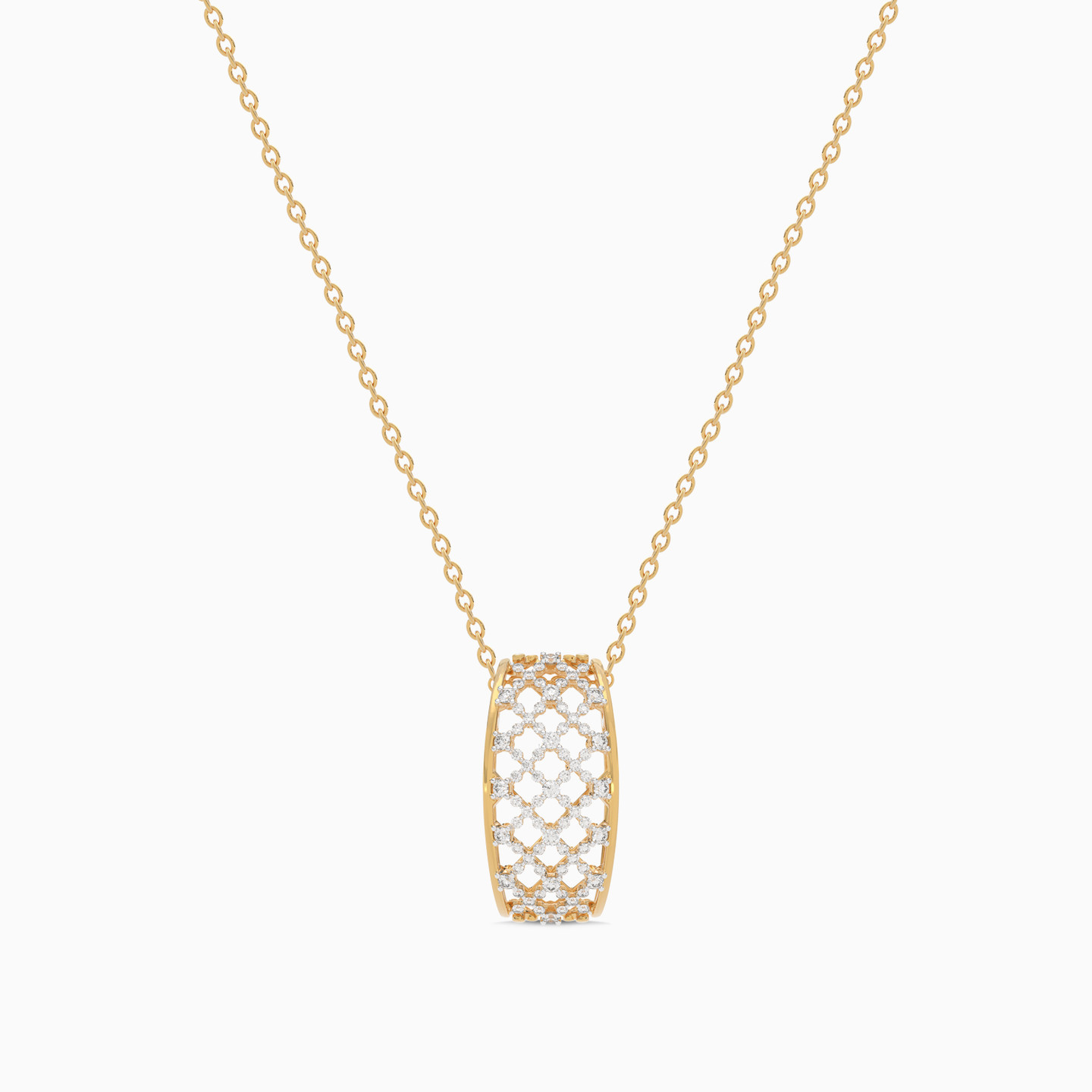 Net Diamond Necklace in 18K Gold - 2 Net Diamond Necklace in 18K Gold - 2
