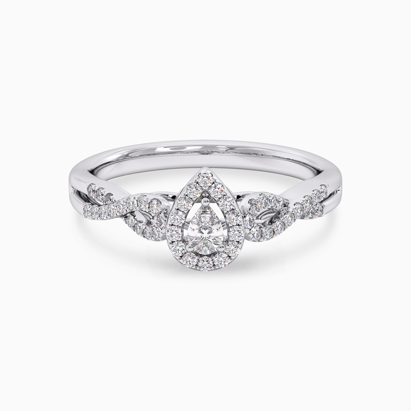 Pear Diamond Ring in 18K Gold - 2 Pear Diamond Ring in 18K Gold - 2