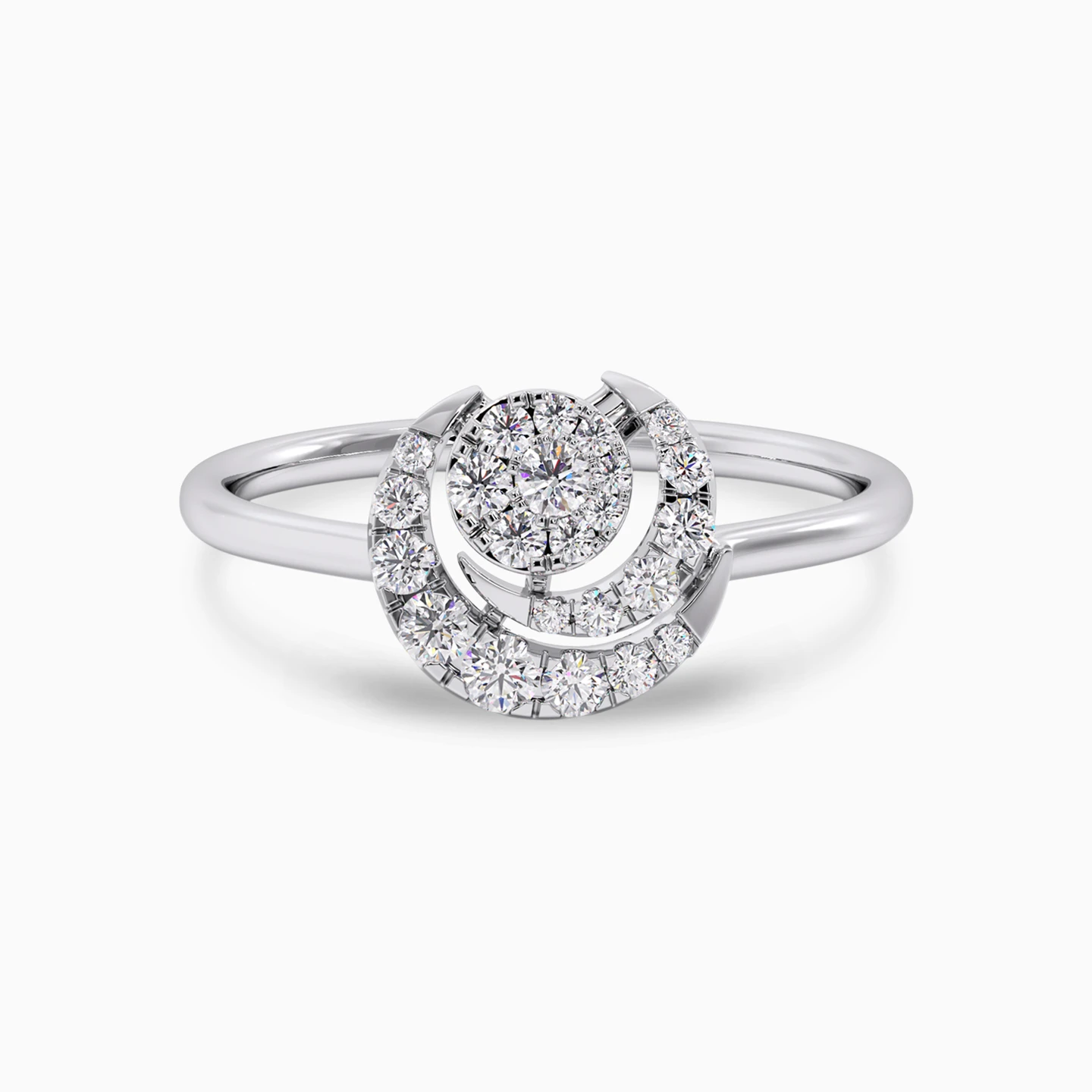 Spiral Diamond Ring in 18K Gold - 2 Spiral Diamond Ring in 18K Gold - 2