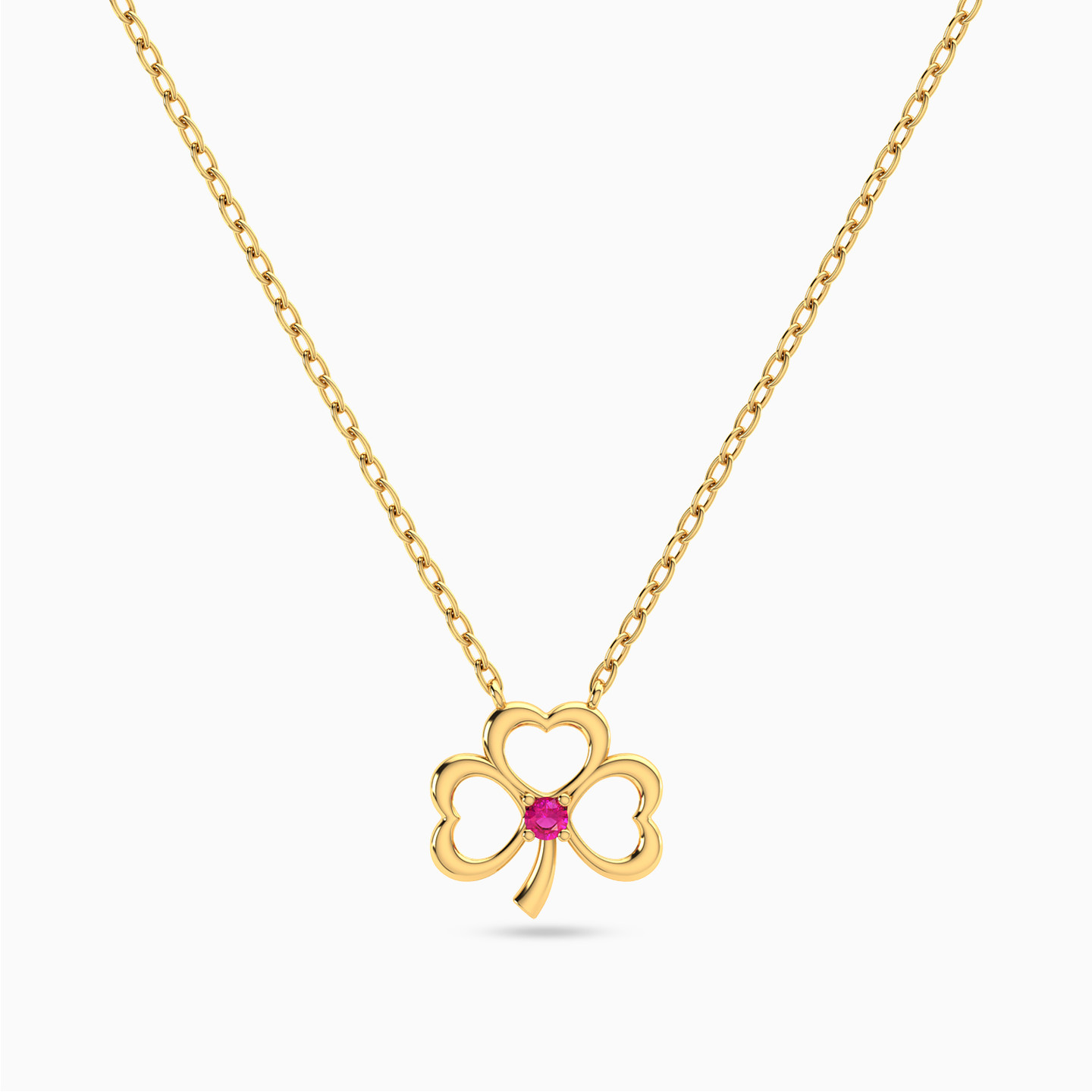 Flower Colored Stones Necklace In 18K Gold