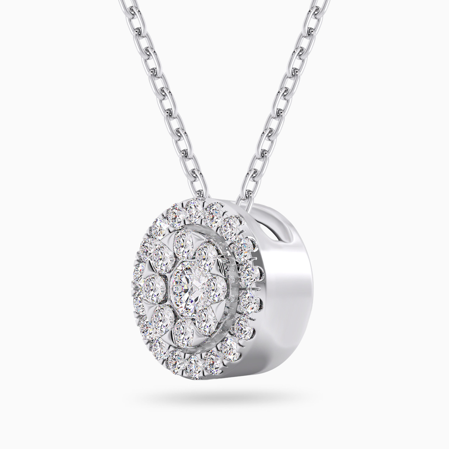 Circle Diamond Necklace in 18K Gold - 2 Circle Diamond Necklace in 18K Gold - 2