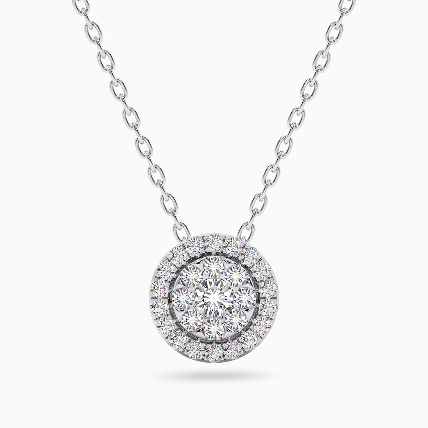Circle Diamond Necklace in 18K Gold - 3 Circle Diamond Necklace in 18K Gold - 3
