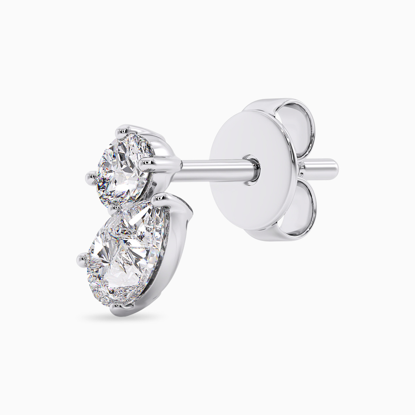 Pear Diamond Earrings in 18K Gold - 3 Pear Diamond Earrings in 18K Gold - 3