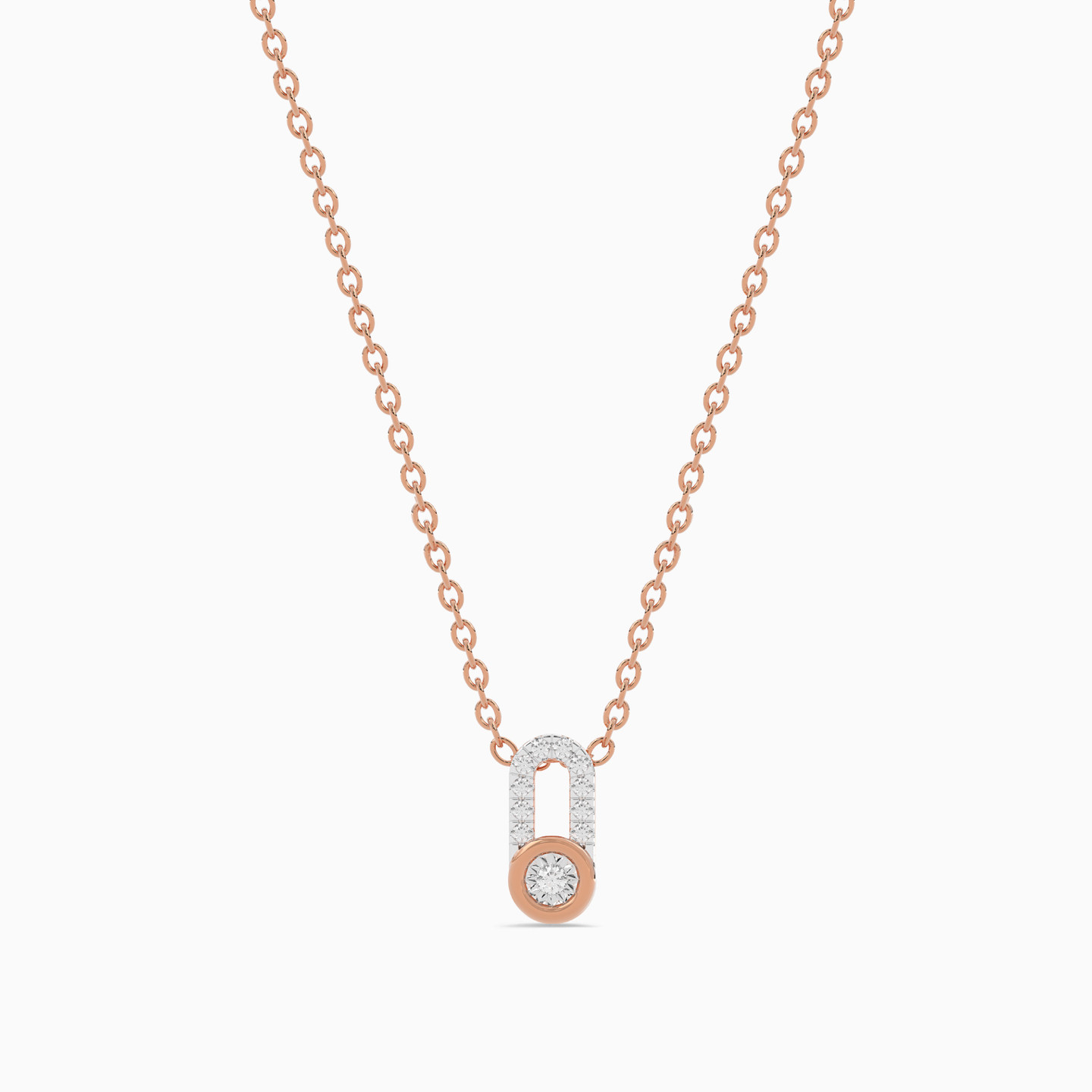 Lock Diamond Necklace in 18K Gold - 2 Lock Diamond Necklace in 18K Gold - 2