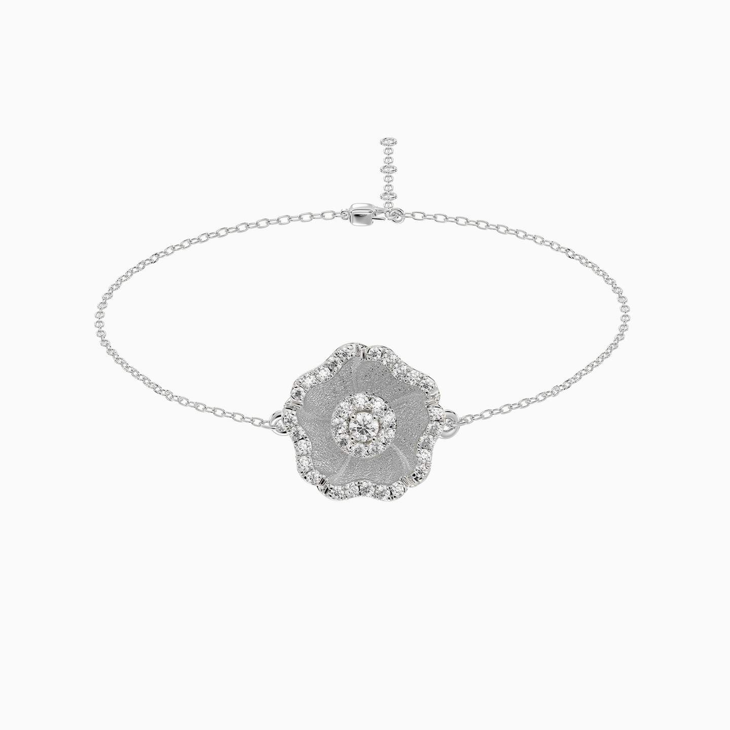 Flower Diamond Chain Bracelet in 18K Gold Flower Diamond Chain Bracelet in 18K Gold