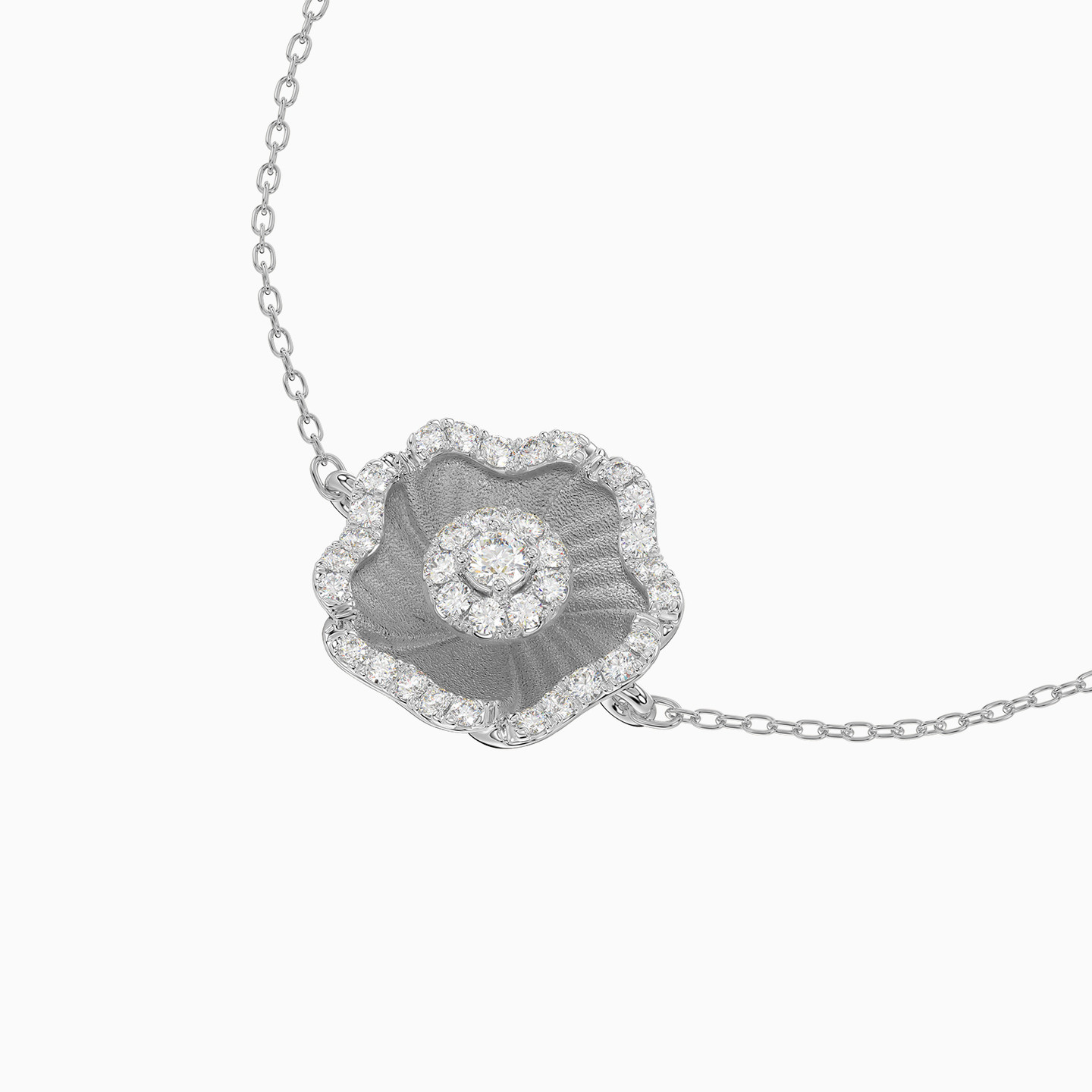 Flower Diamond Chain Bracelet in 18K Gold - 4 Flower Diamond Chain Bracelet in 18K Gold - 4