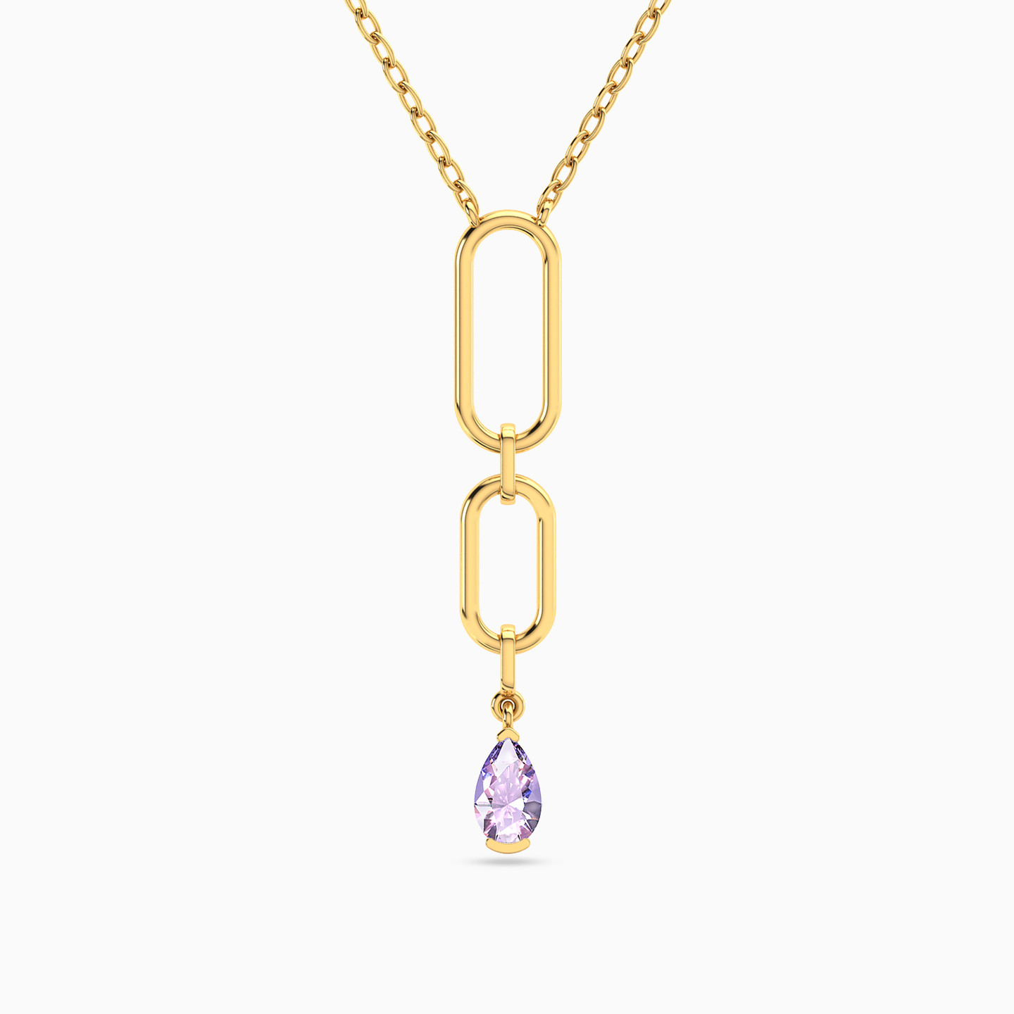Oval Purple Stone Necklace In 18K Gold Oval Purple Stone Necklace In 18K Gold