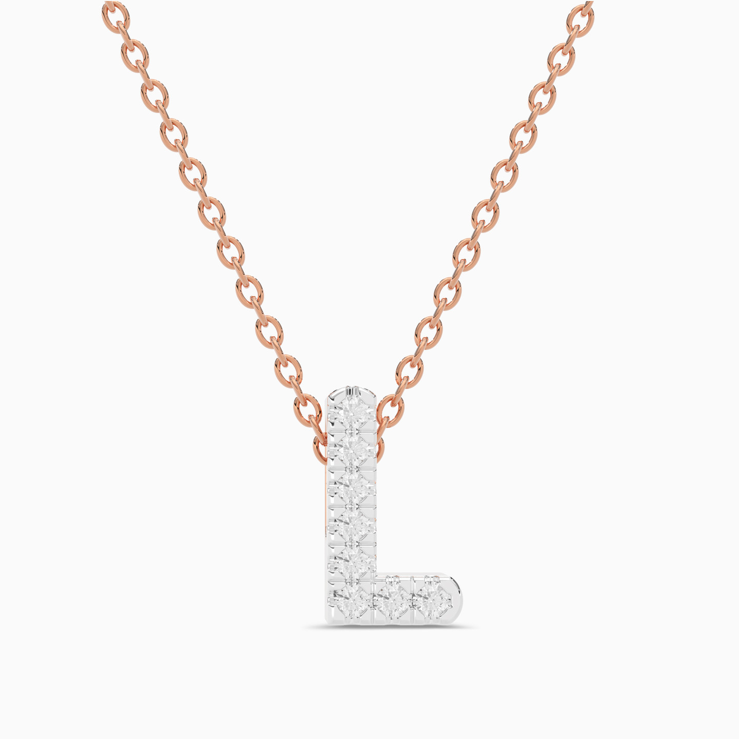 سلسلة ذهب شكل حرف L عيار 18 قيراط مزينة بالألماس سلسلة ذهب شكل حرف L عيار 18 قيراط مزينة بالألماس