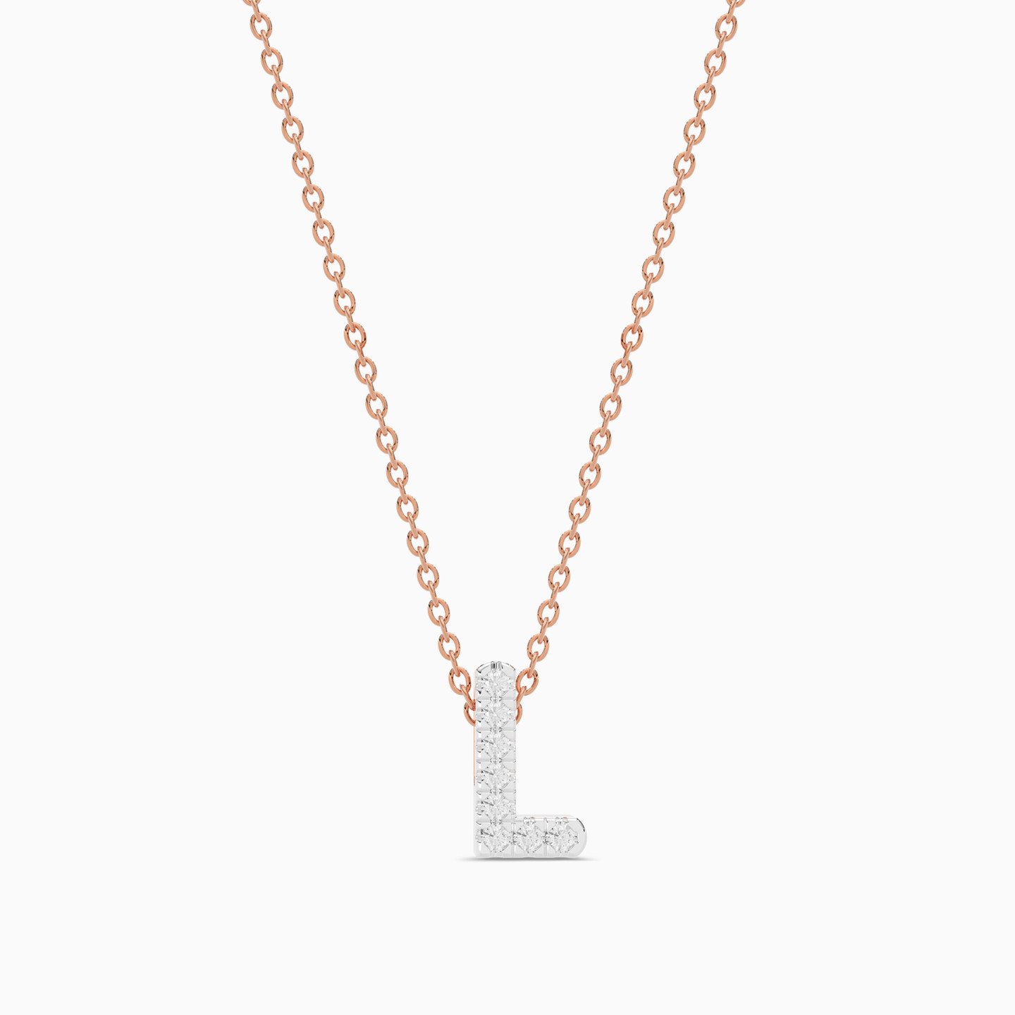 سلسلة ذهب شكل حرف L عيار 18 قيراط مزينة بالألماس - 3 سلسلة ذهب شكل حرف L عيار 18 قيراط مزينة بالألماس - 3