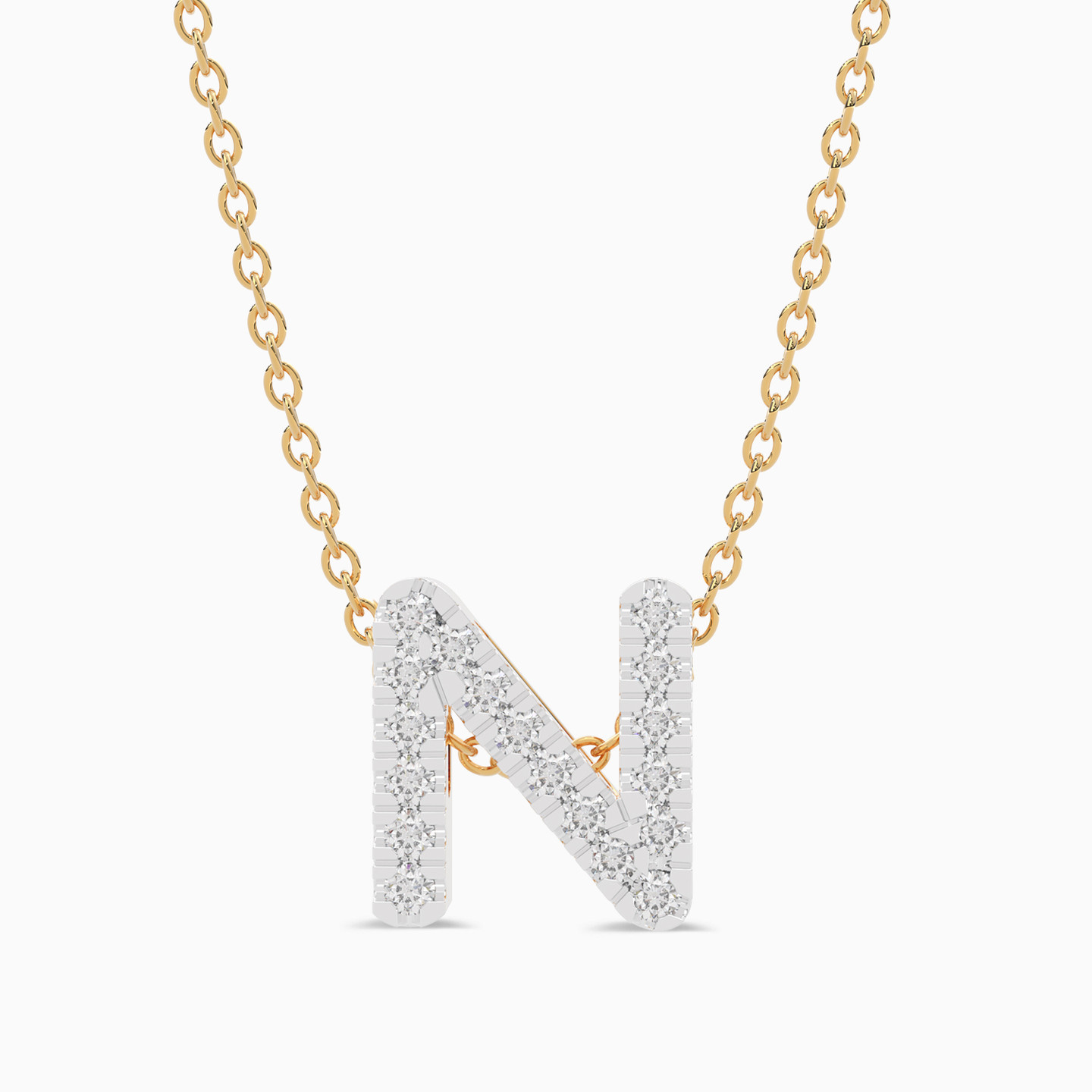 Letter N Diamond Necklace in 18K Gold Letter N Diamond Necklace in 18K Gold