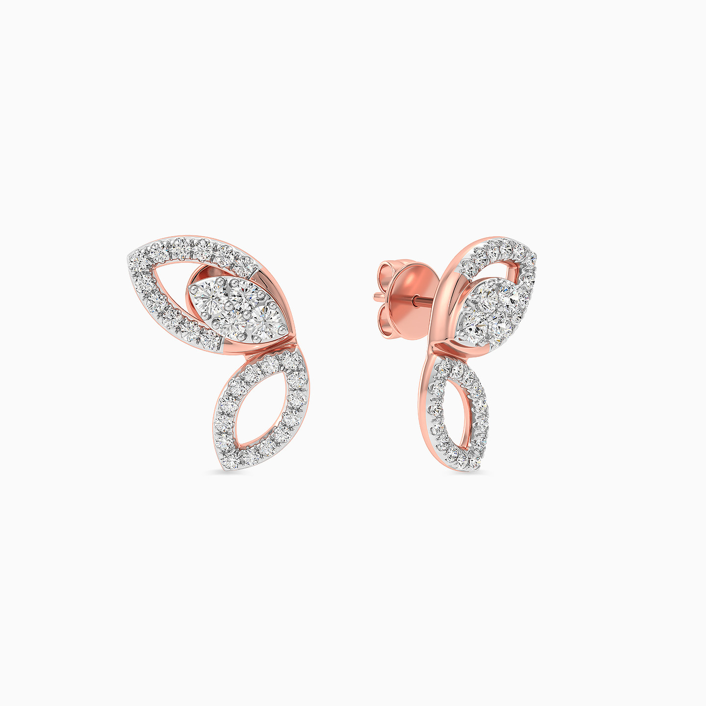 Butterfly Diamond Earrings in 18K Gold - 3