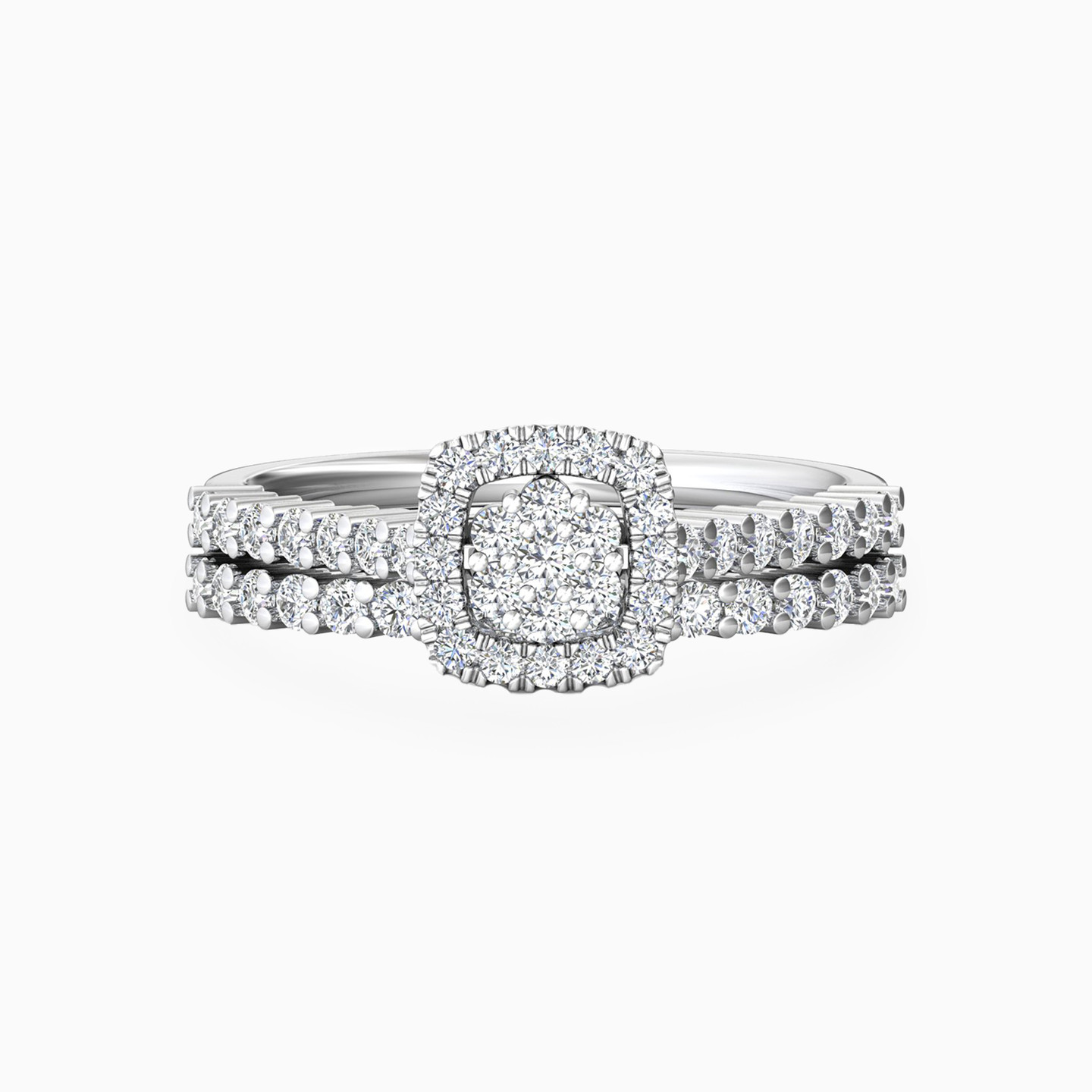 خاتم ذهب شكل مربع عيار 18 قيراط مزين بالألماس - 3 خاتم ذهب شكل مربع عيار 18 قيراط مزين بالألماس - 3