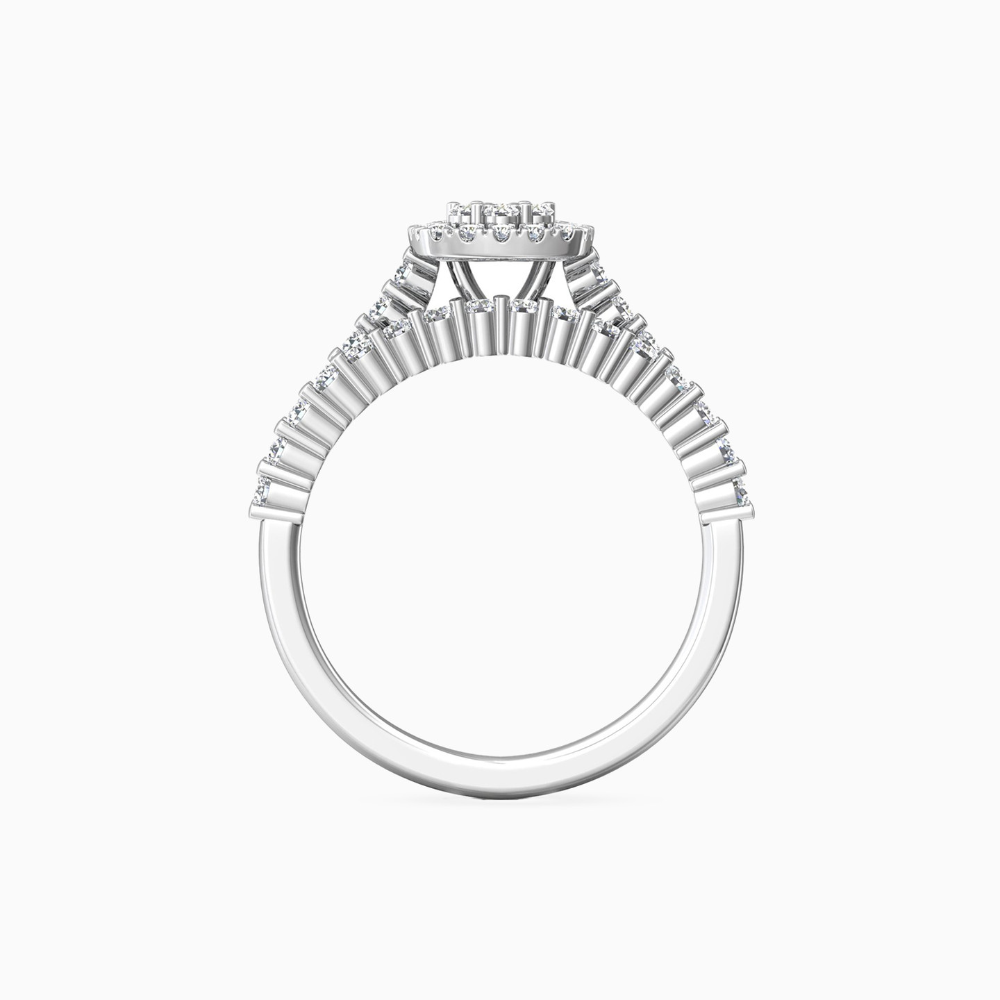 خاتم ذهب شكل مربع عيار 18 قيراط مزين بالألماس - 8 خاتم ذهب شكل مربع عيار 18 قيراط مزين بالألماس - 8