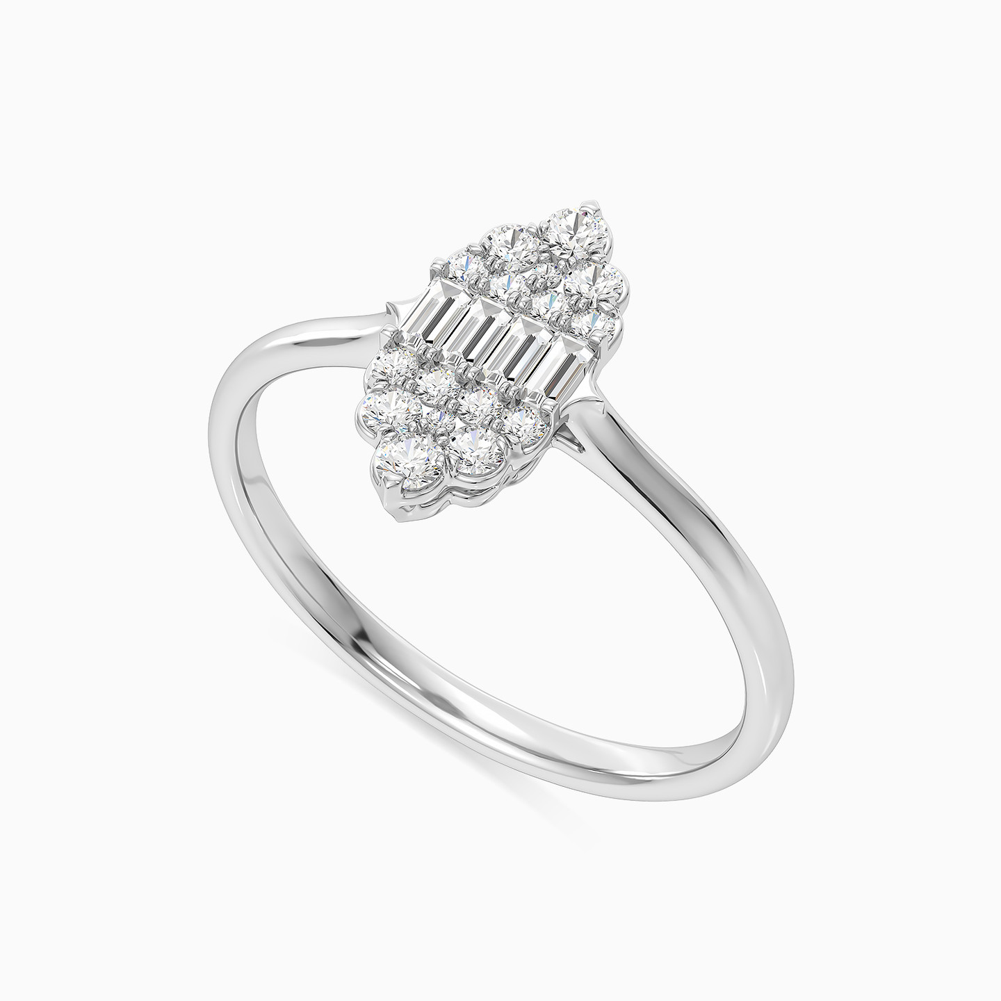 Cluster Diamond Ring in 18K Gold - 3 Cluster Diamond Ring in 18K Gold - 3