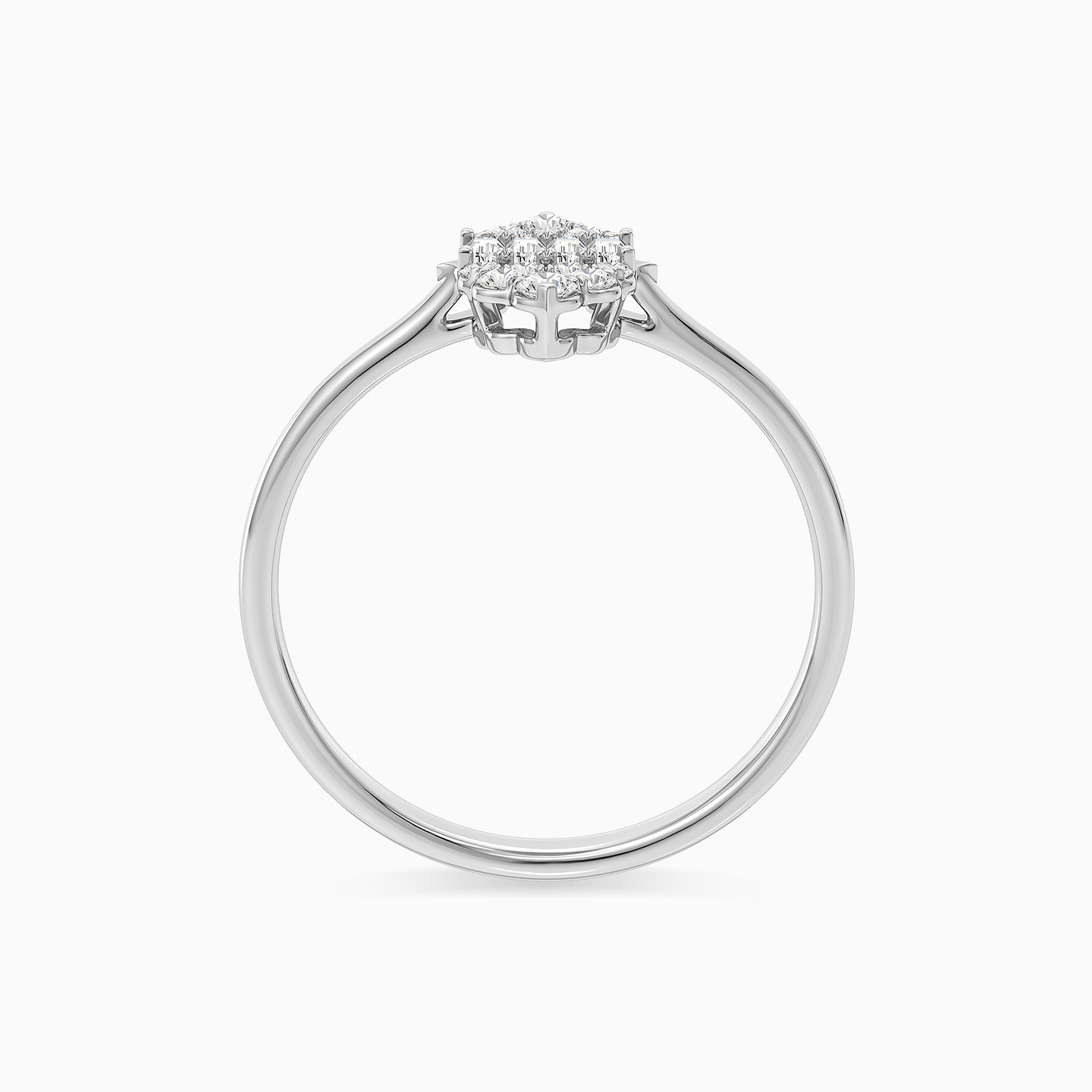 Cluster Diamond Ring in 18K Gold - 4 Cluster Diamond Ring in 18K Gold - 4