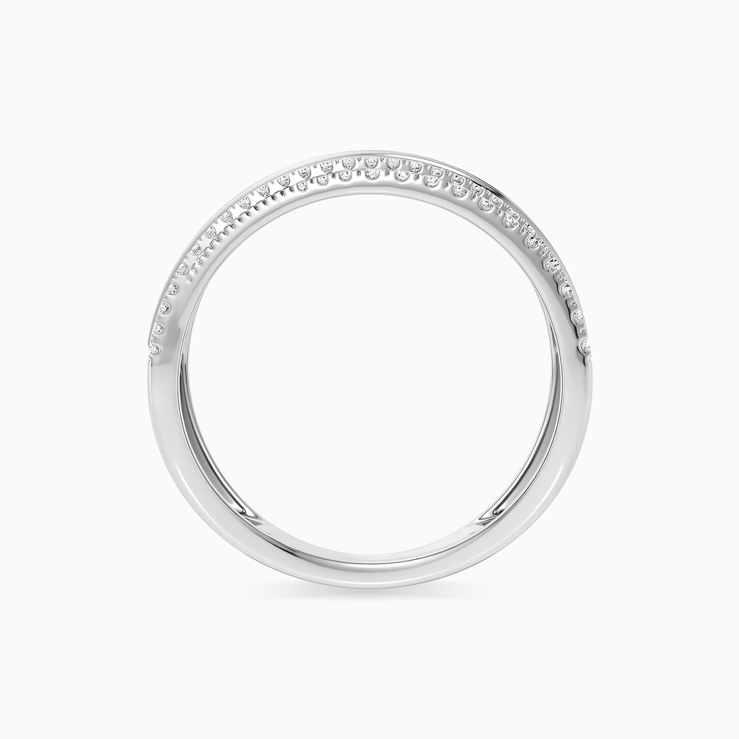 خاتم ذهب شكل مائل عيار 18 قيراط مزين بالألماس - 4 خاتم ذهب شكل مائل عيار 18 قيراط مزين بالألماس - 4