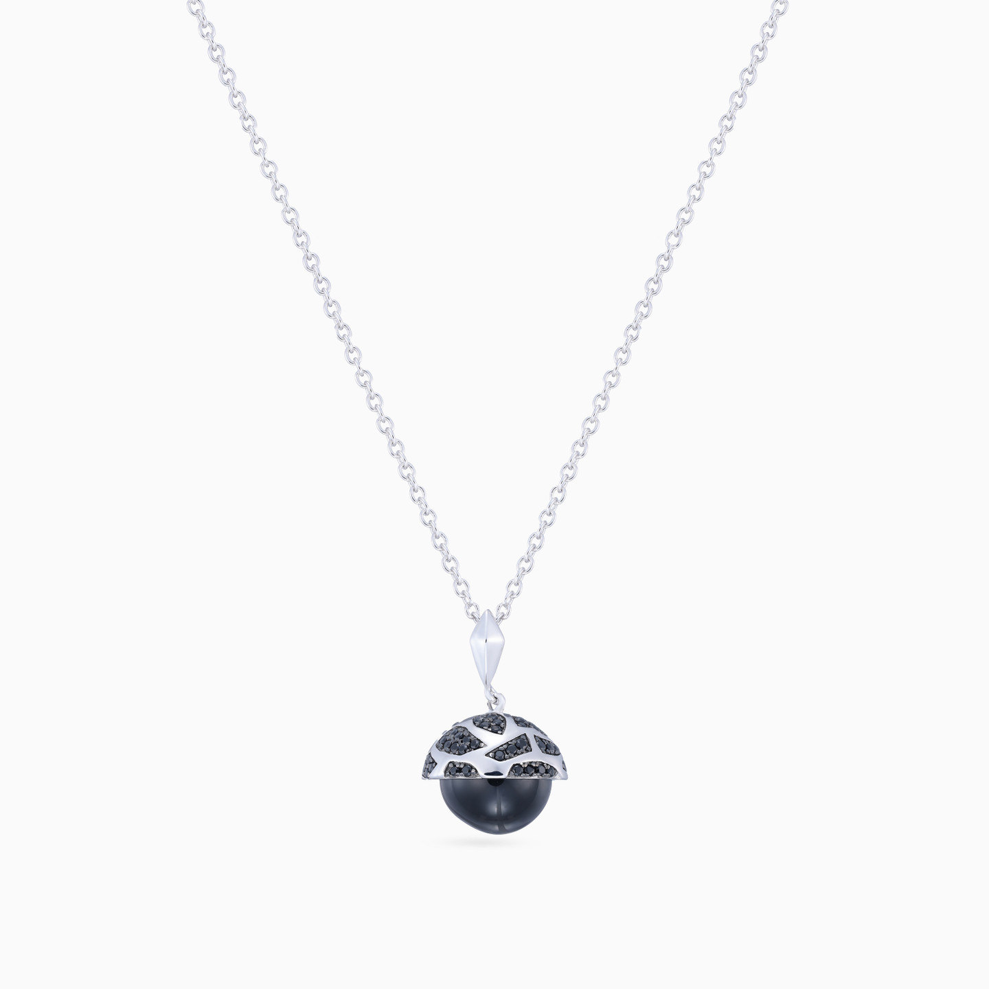 Black Stone Sterling Silver Necklace - 3 Black Stone Sterling Silver Necklace - 3