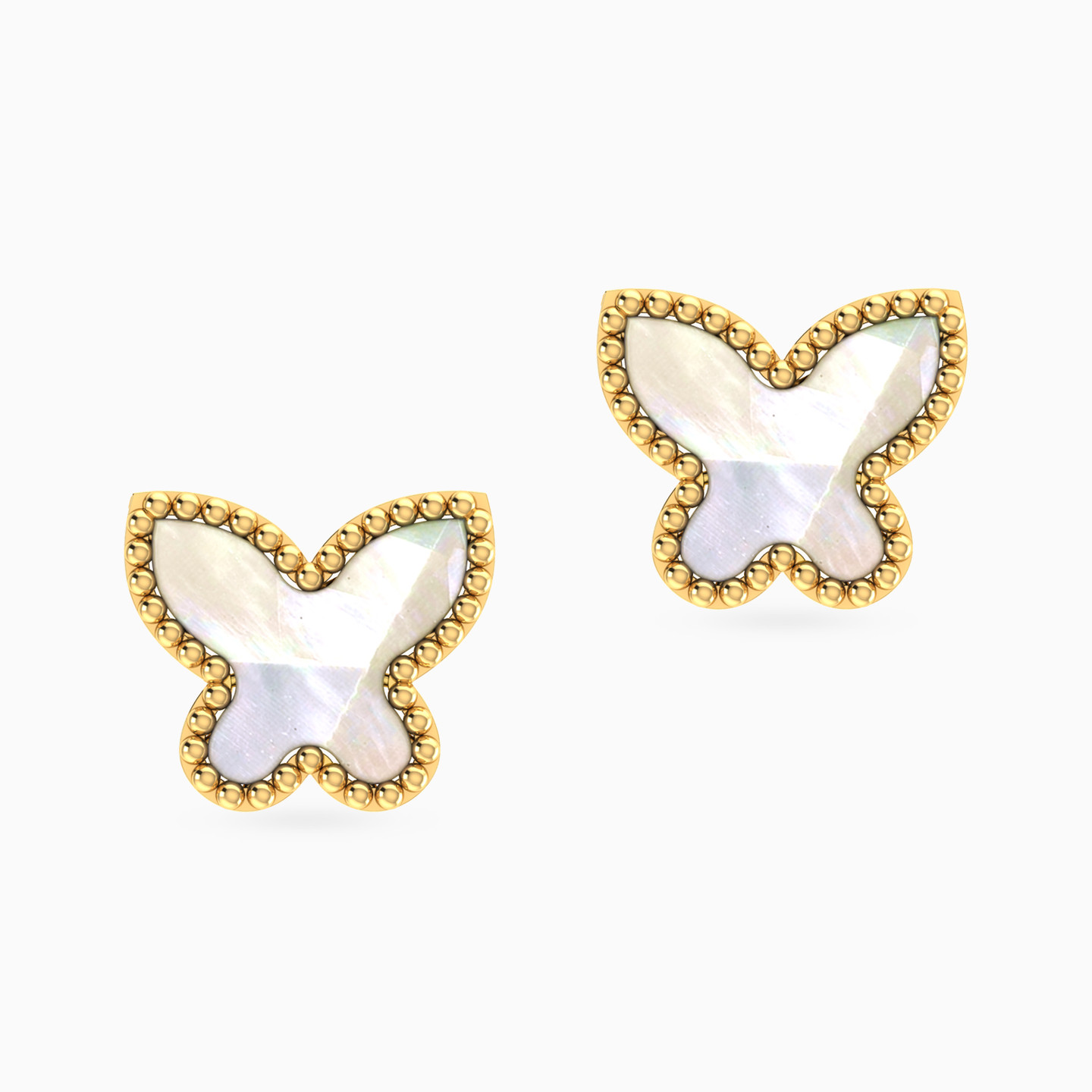 Kids 18K Gold Pearls Stud Earrings