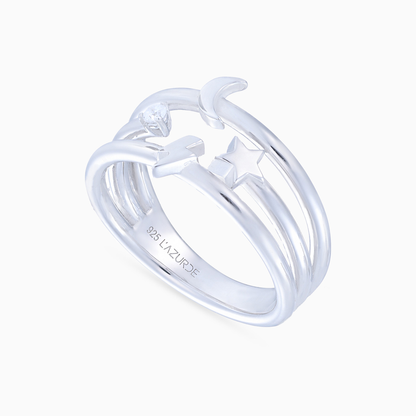 Celestial Clear Stone Ring In Sterling Silver - 3 Celestial Clear Stone Ring In Sterling Silver - 3