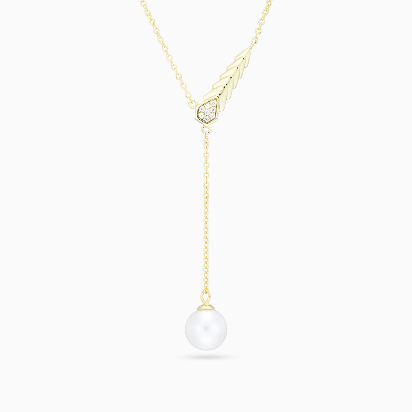 Dropped Pearl Gold Plated Necklace Dropped Pearl Gold Plated Necklace