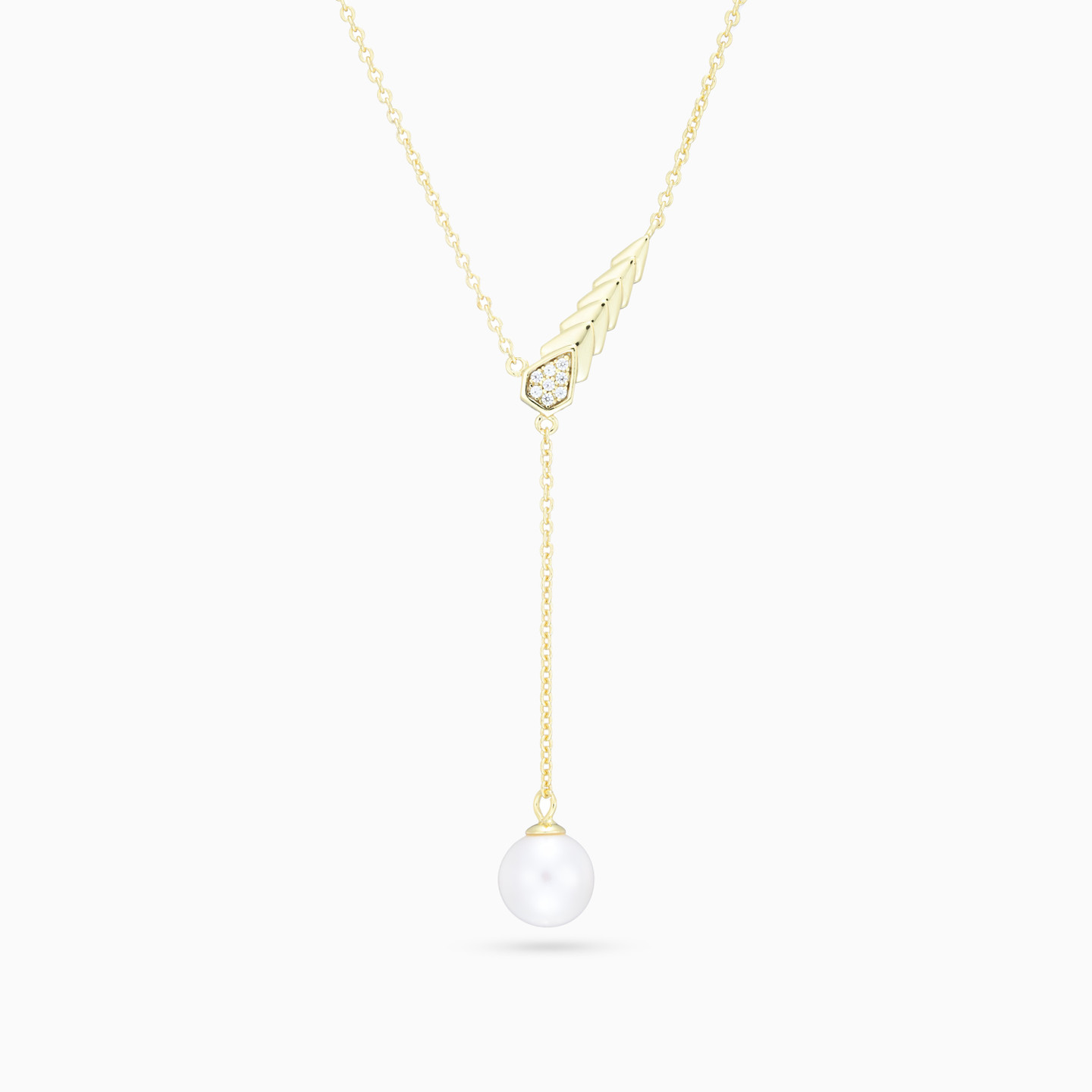 Dropped Pearl Gold Plated Necklace - 3 Dropped Pearl Gold Plated Necklace - 3