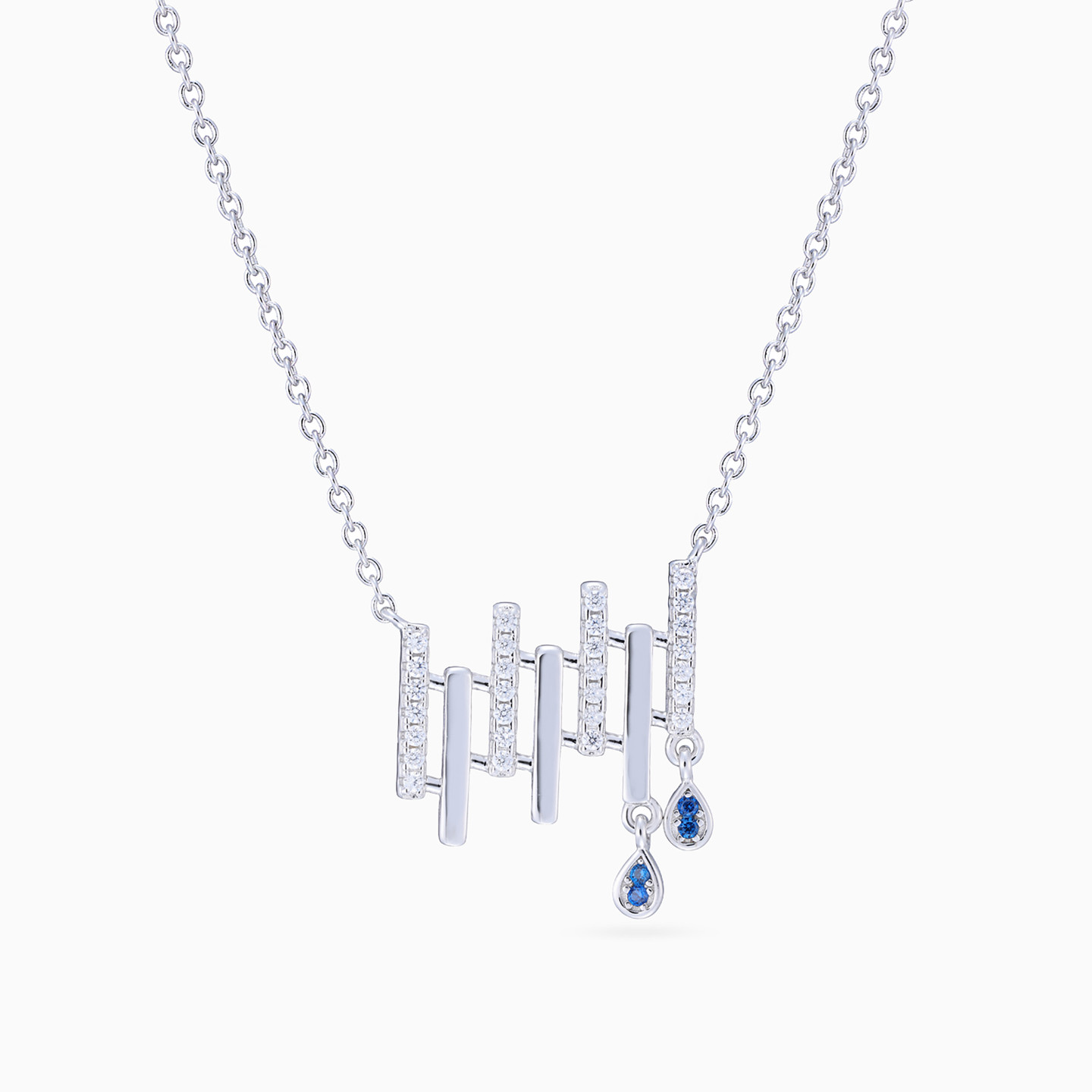 Geometric Blue Stone Sterling Silver Necklace Geometric Blue Stone Sterling Silver Necklace