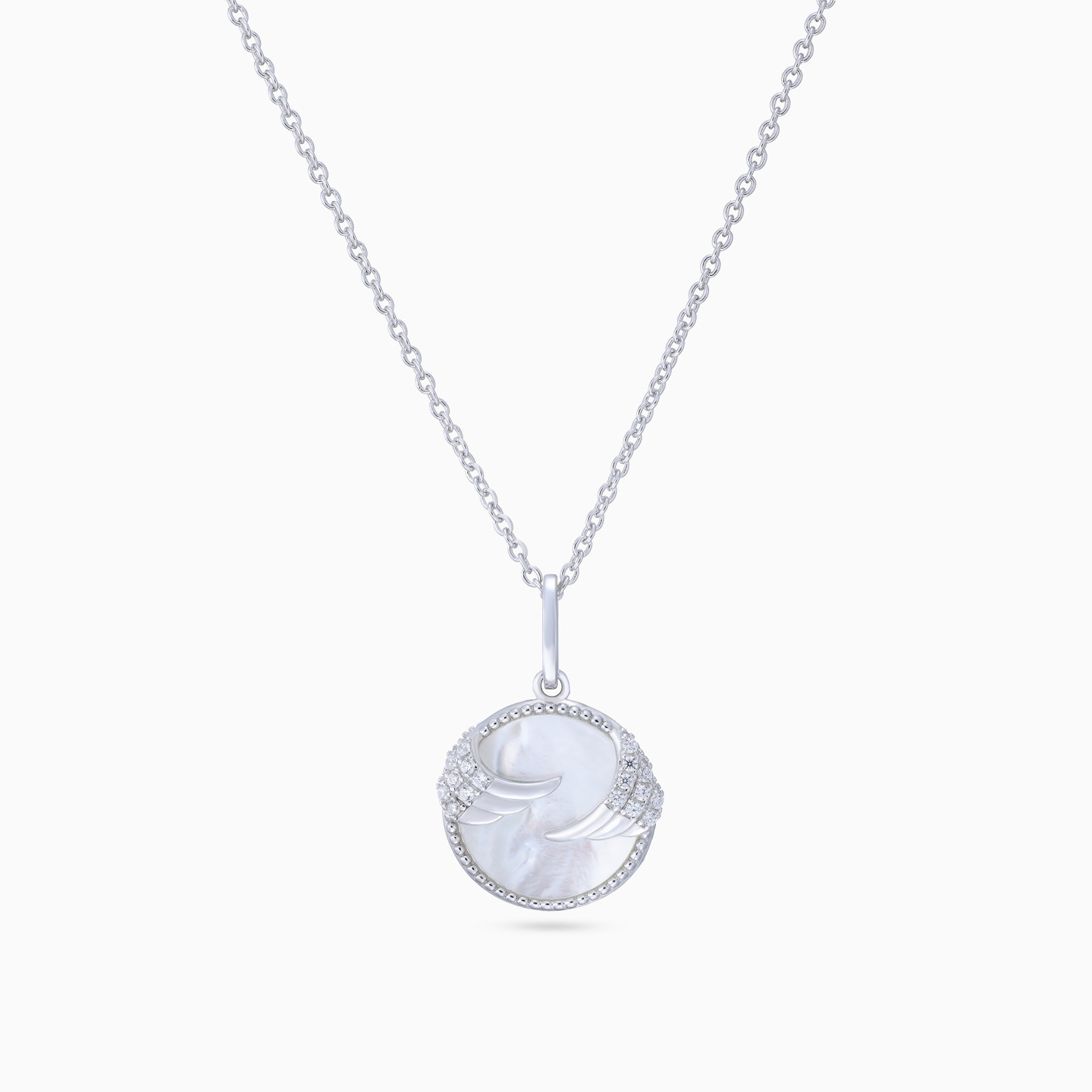 Wings Clear Stone Sterling Silver Necklace - 3 Wings Clear Stone Sterling Silver Necklace - 3