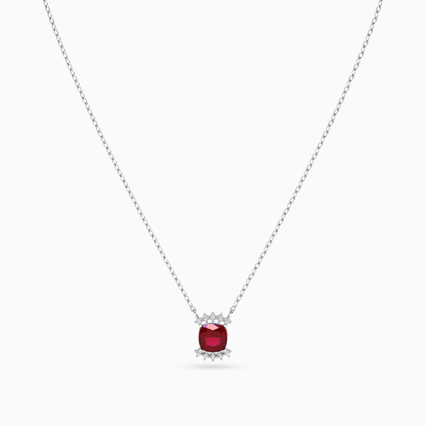 سلسلة ذهب عيار 18 قيراط مزينة بالألماس وحجر أحمر - 3 سلسلة ذهب عيار 18 قيراط مزينة بالألماس وحجر أحمر - 3