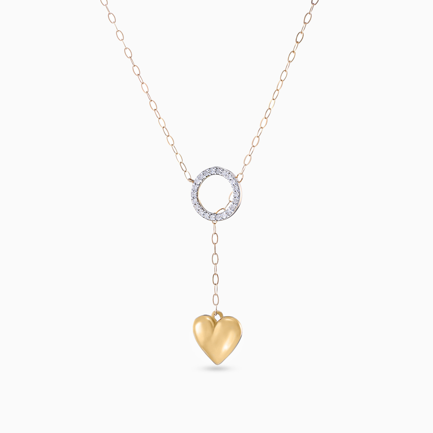 Circle Diamonds Necklace In 18K Gold - 2 Circle Diamonds Necklace In 18K Gold - 2