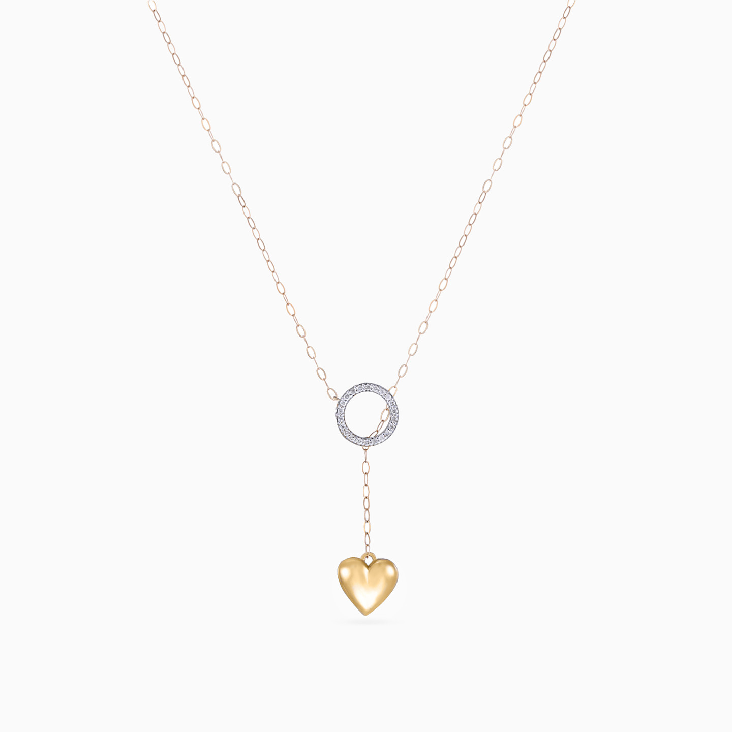 Circle Diamonds Necklace In 18K Gold - 3 Circle Diamonds Necklace In 18K Gold - 3