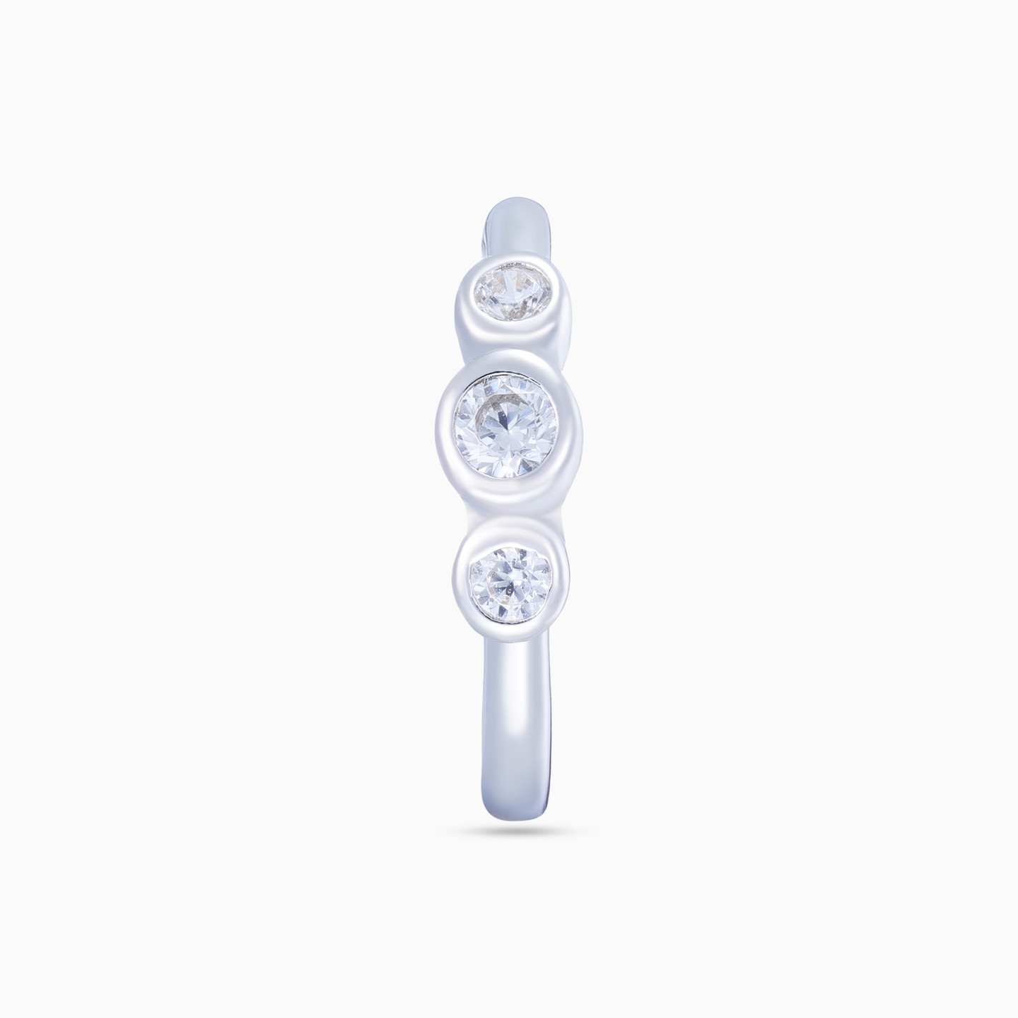 Cubic Zirconia Ear Cuff Earrings In Sterling Silver - 2 Cubic Zirconia Ear Cuff Earrings In Sterling Silver - 2