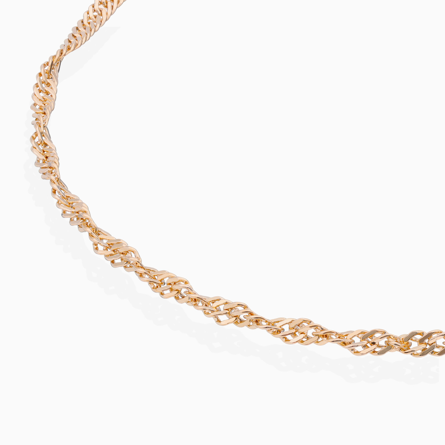 أسورة بسلسلة مطلية ذهب شكل حبل - 3 أسورة بسلسلة مطلية ذهب شكل حبل - 3