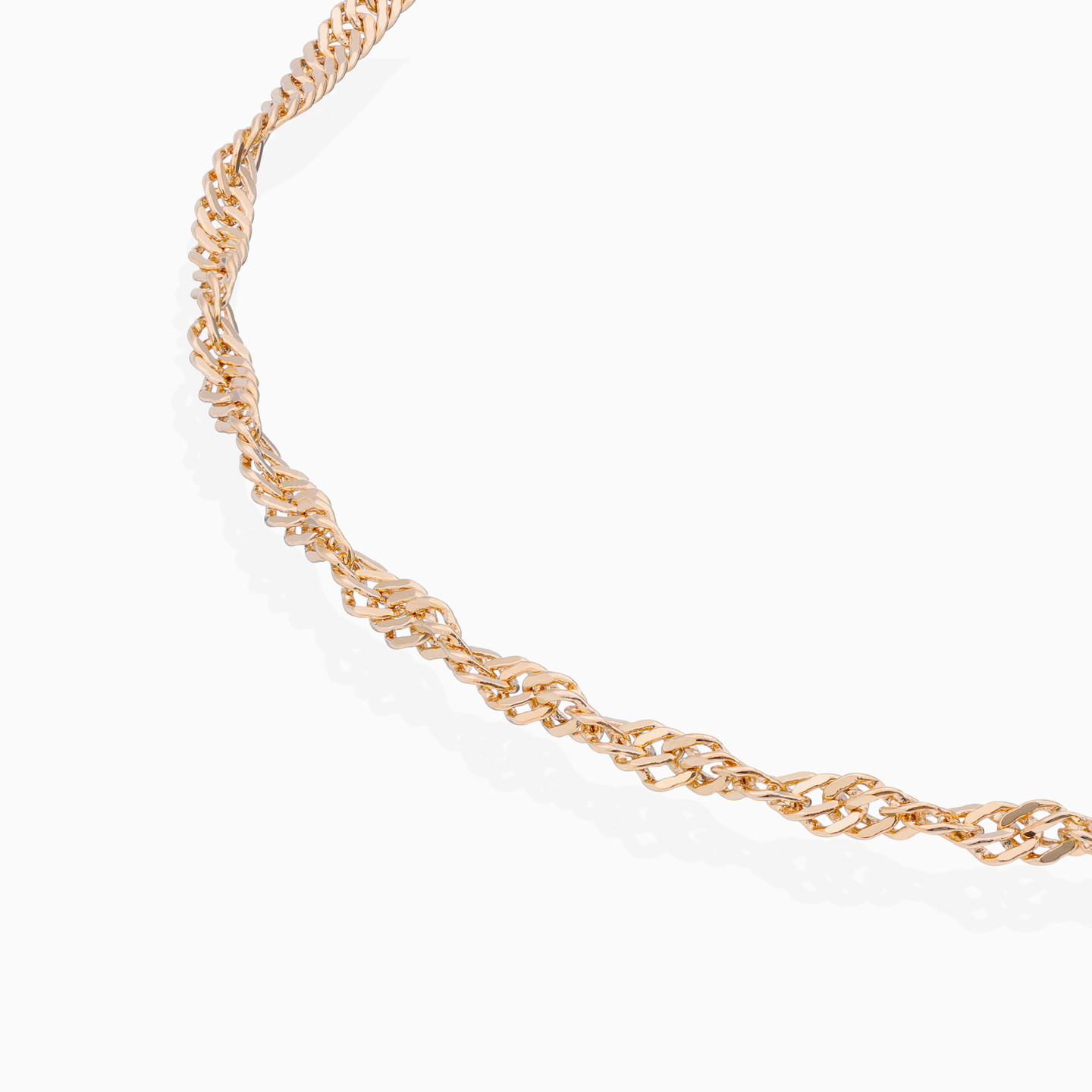 أسورة بسلسلة مطلية ذهب شكل حبل - 4 أسورة بسلسلة مطلية ذهب شكل حبل - 4