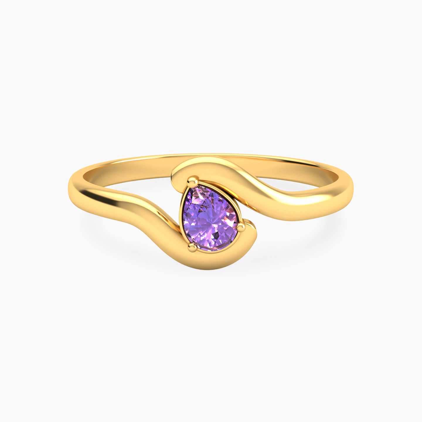 Pear Purple Stone Ring in 18K Gold Pear Purple Stone Ring in 18K Gold