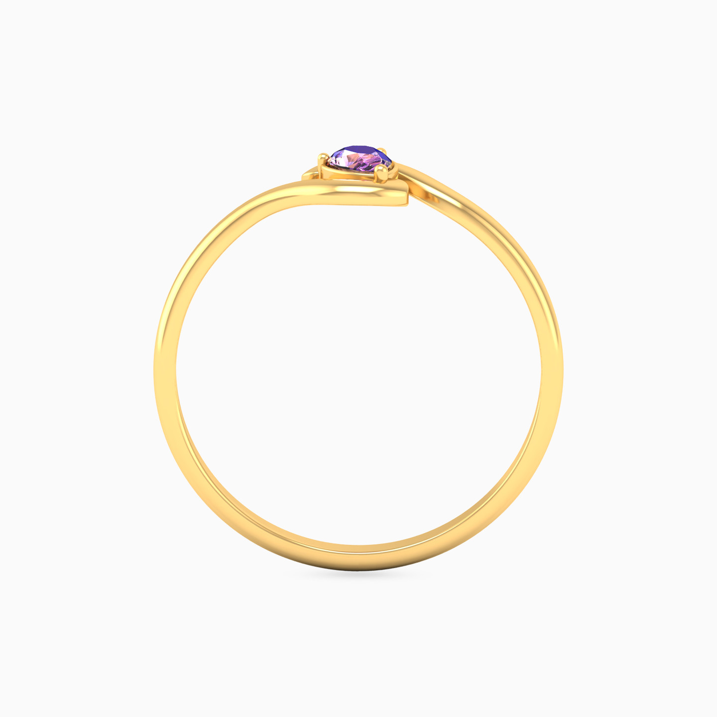 Pear Purple Stone Ring in 18K Gold - 4 Pear Purple Stone Ring in 18K Gold - 4