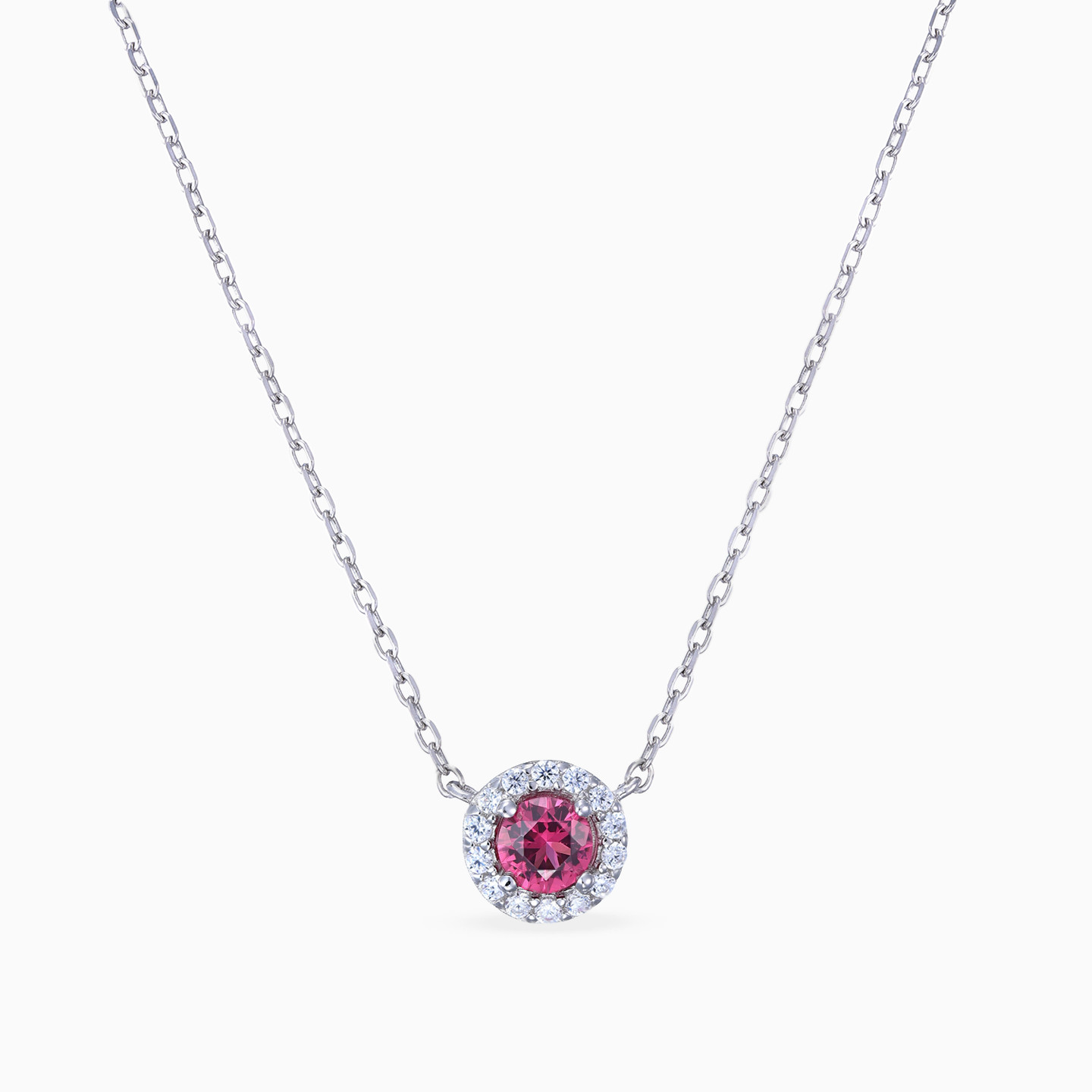 Circle Colored Stones Sterling Silver Necklace Circle Colored Stones Sterling Silver Necklace