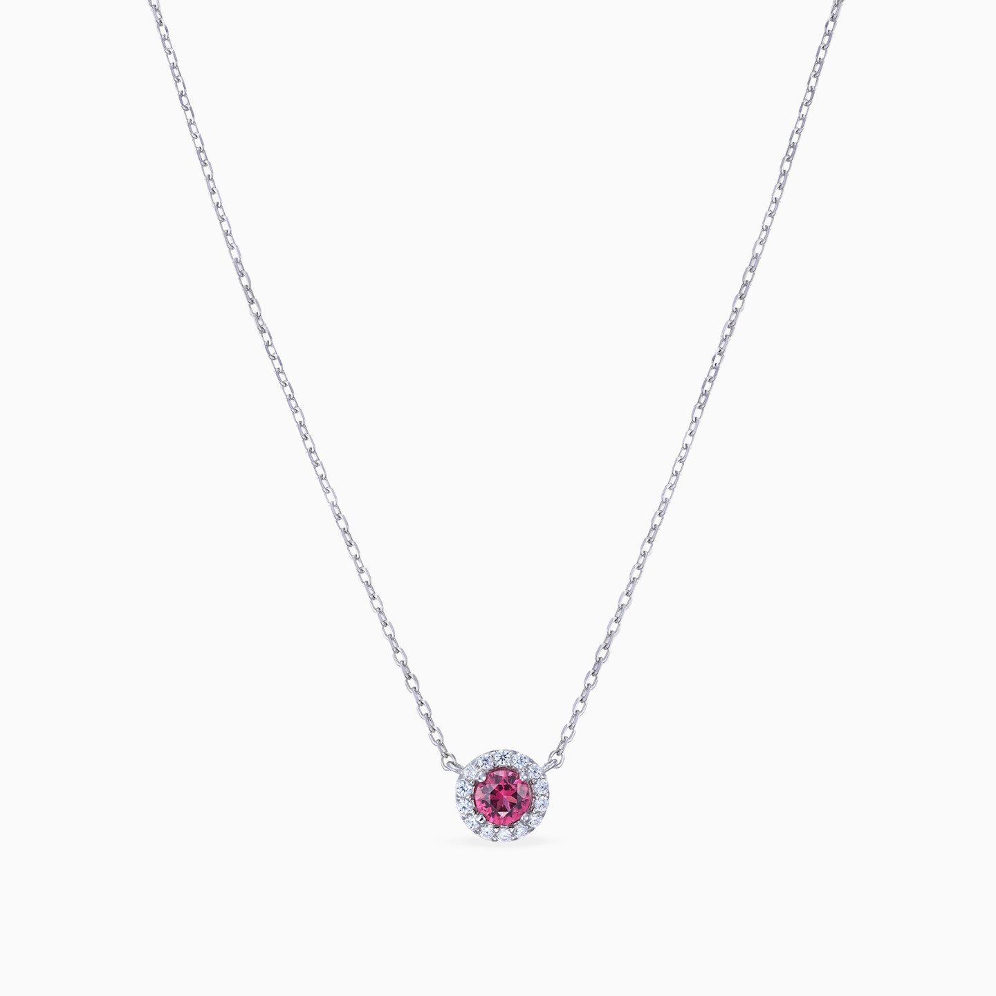 Circle Colored Stones Sterling Silver Necklace - 3 Circle Colored Stones Sterling Silver Necklace - 3