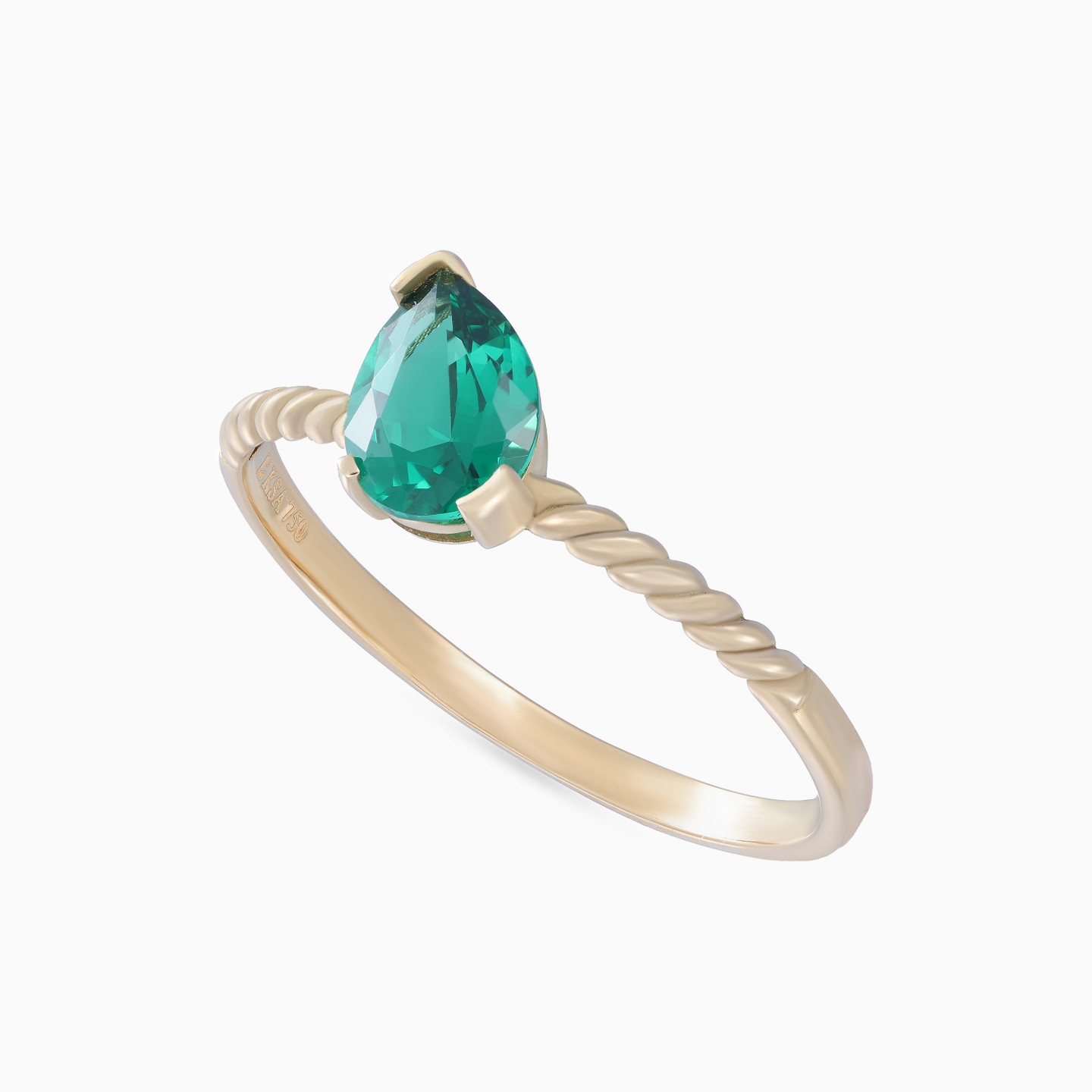 Pear Colored Stones Ring in 18K Gold - 3 Pear Colored Stones Ring in 18K Gold - 3