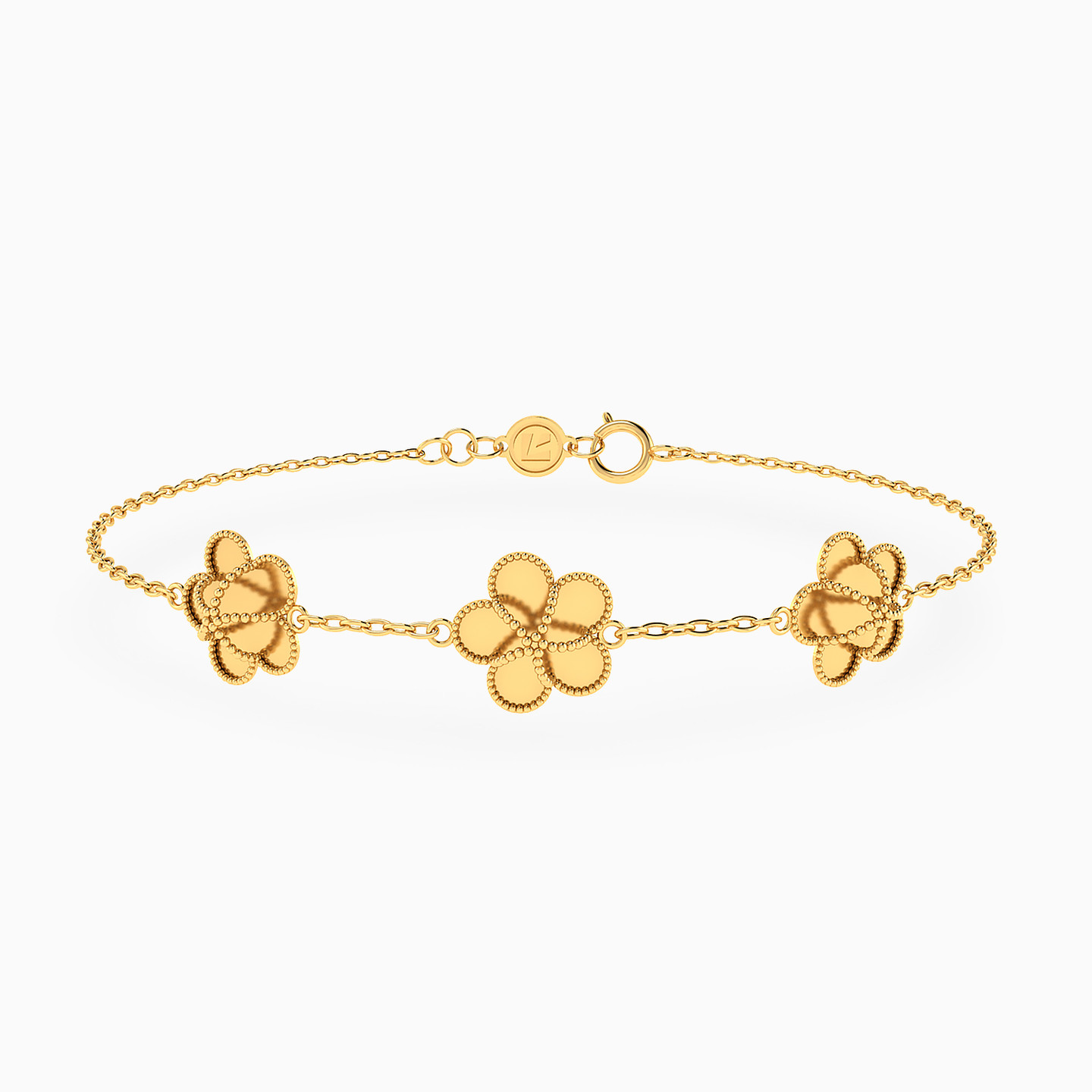 Flowers Chain Bracelet In 18K Gold Flowers Chain Bracelet In 18K Gold