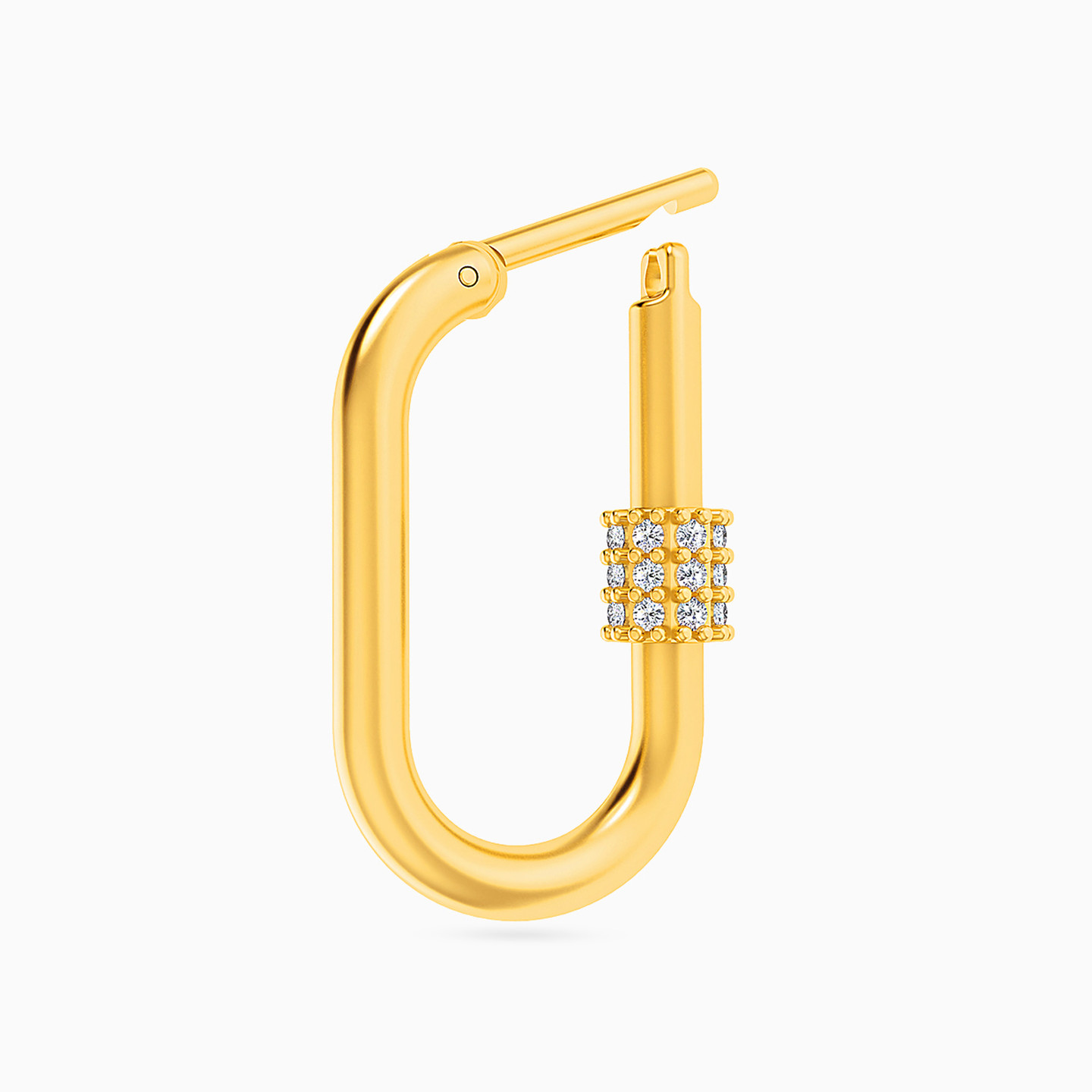 18K Gold Diamond Hoop Earrings - 3