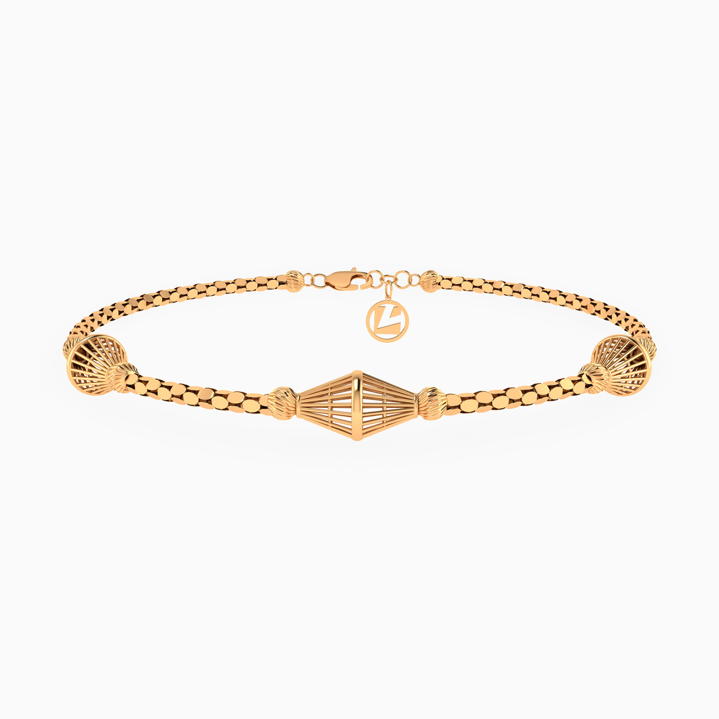 Cones Chain Bracelet In 21K Gold Cones Chain Bracelet In 21K Gold