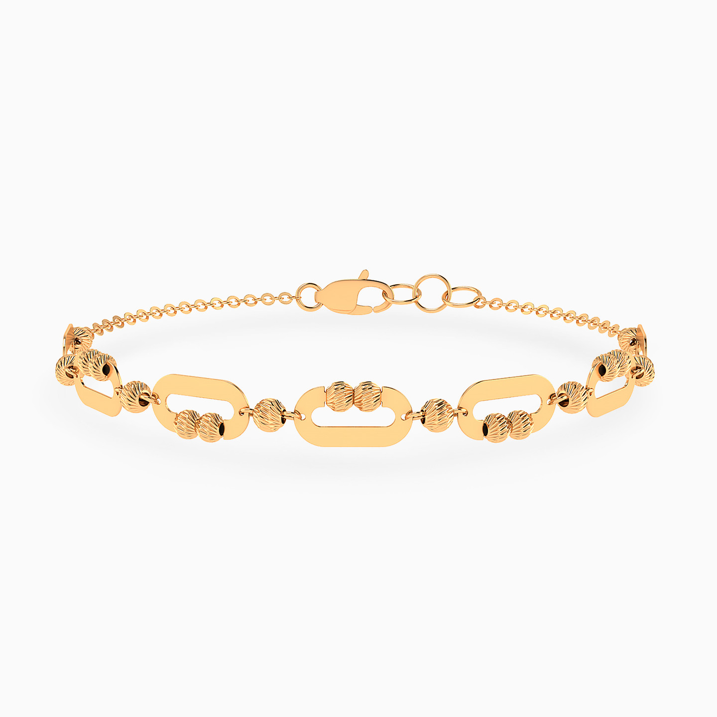 Seperated Rectangular Loops Bracelet In 21K Gold Seperated Rectangular Loops Bracelet In 21K Gold