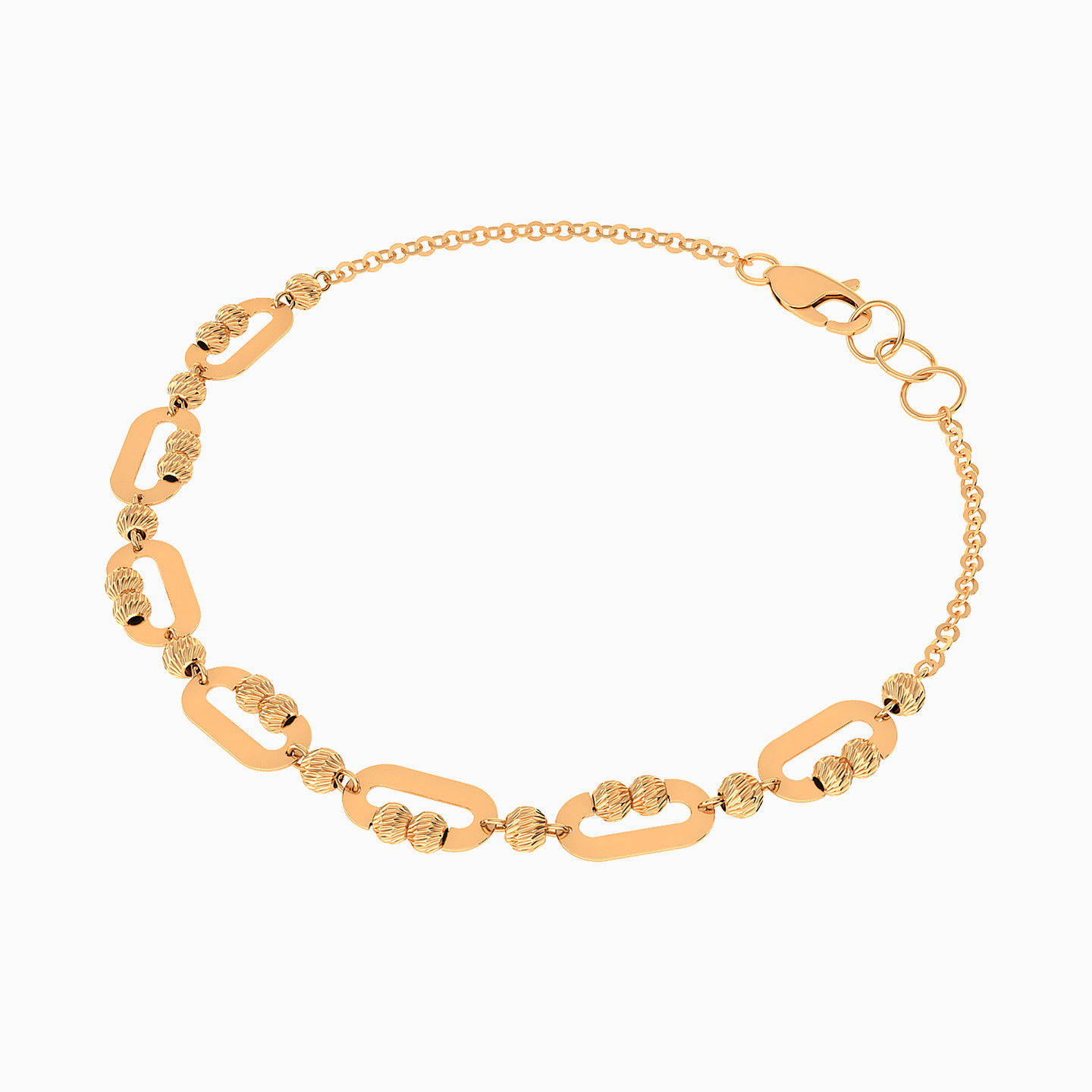 Seperated Rectangular Loops Bracelet In 21K Gold - 3 Seperated Rectangular Loops Bracelet In 21K Gold - 3