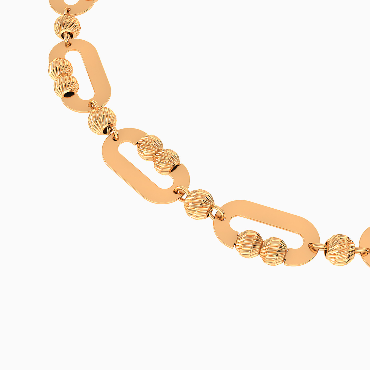 Seperated Rectangular Loops Bracelet In 21K Gold - 4 Seperated Rectangular Loops Bracelet In 21K Gold - 4