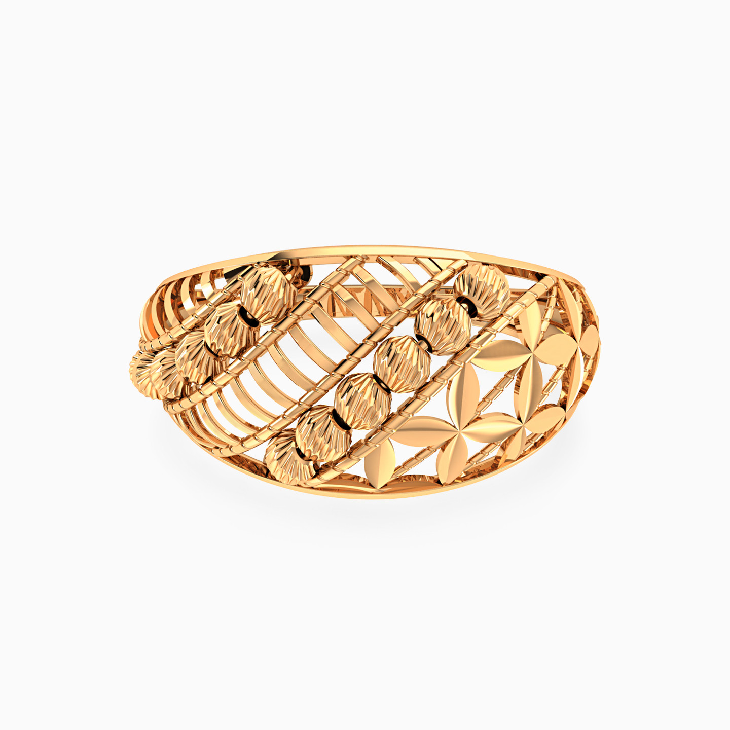 Openwork & Beads Ring In 21K Gold Openwork & Beads Ring In 21K Gold