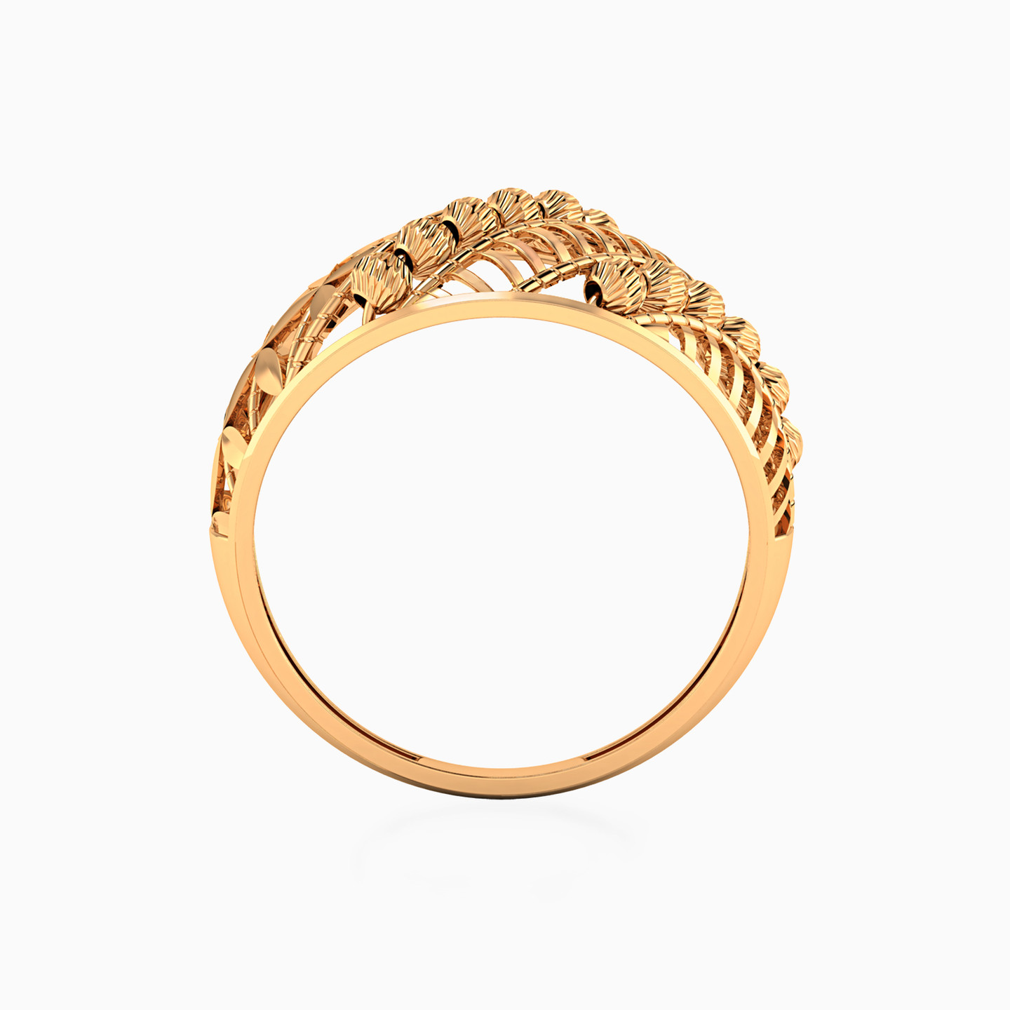 Openwork & Beads Ring In 21K Gold - 4 Openwork & Beads Ring In 21K Gold - 4